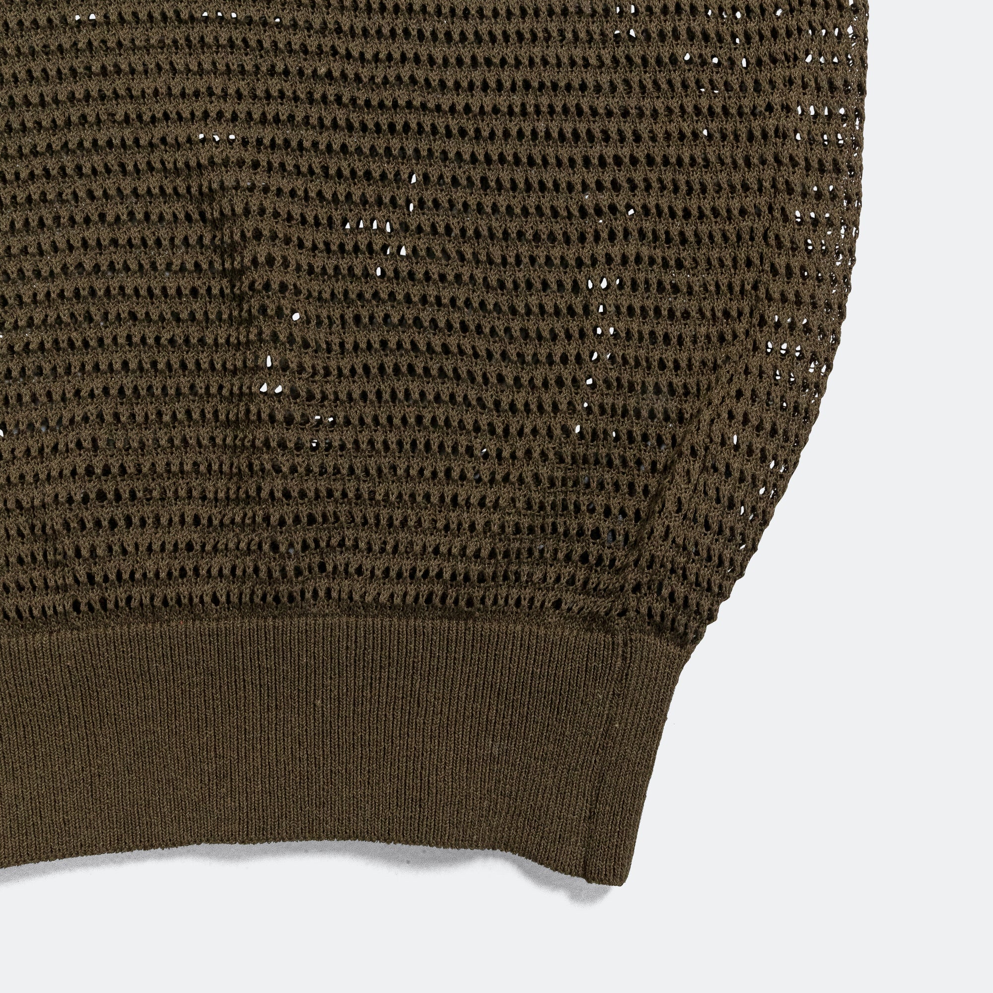 12G Mesh Knit CAROL Polo - Khaki - Image 3
