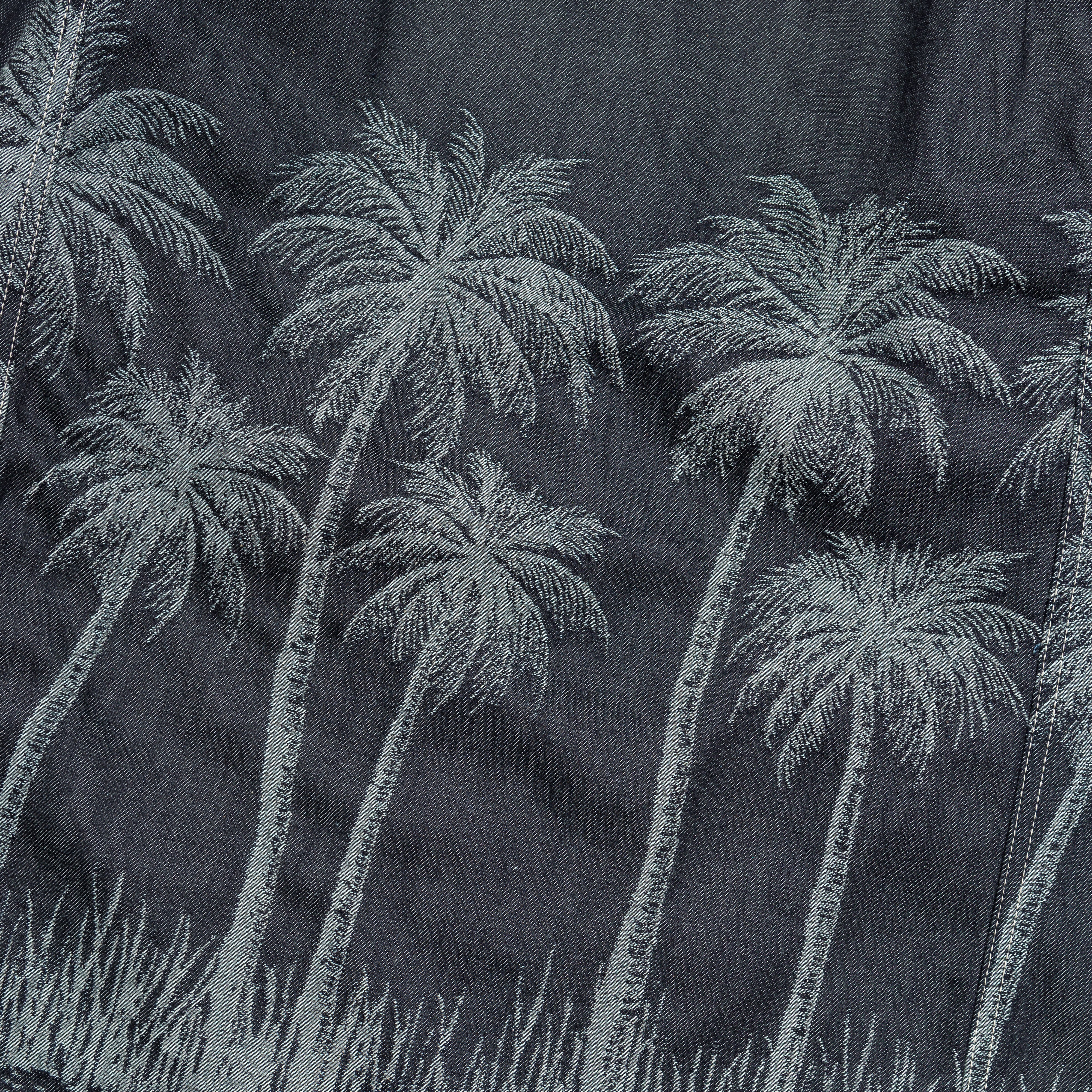 12oz PALM TREE Jacquard Denim CACTUS Coverall - Indigo - Image 8