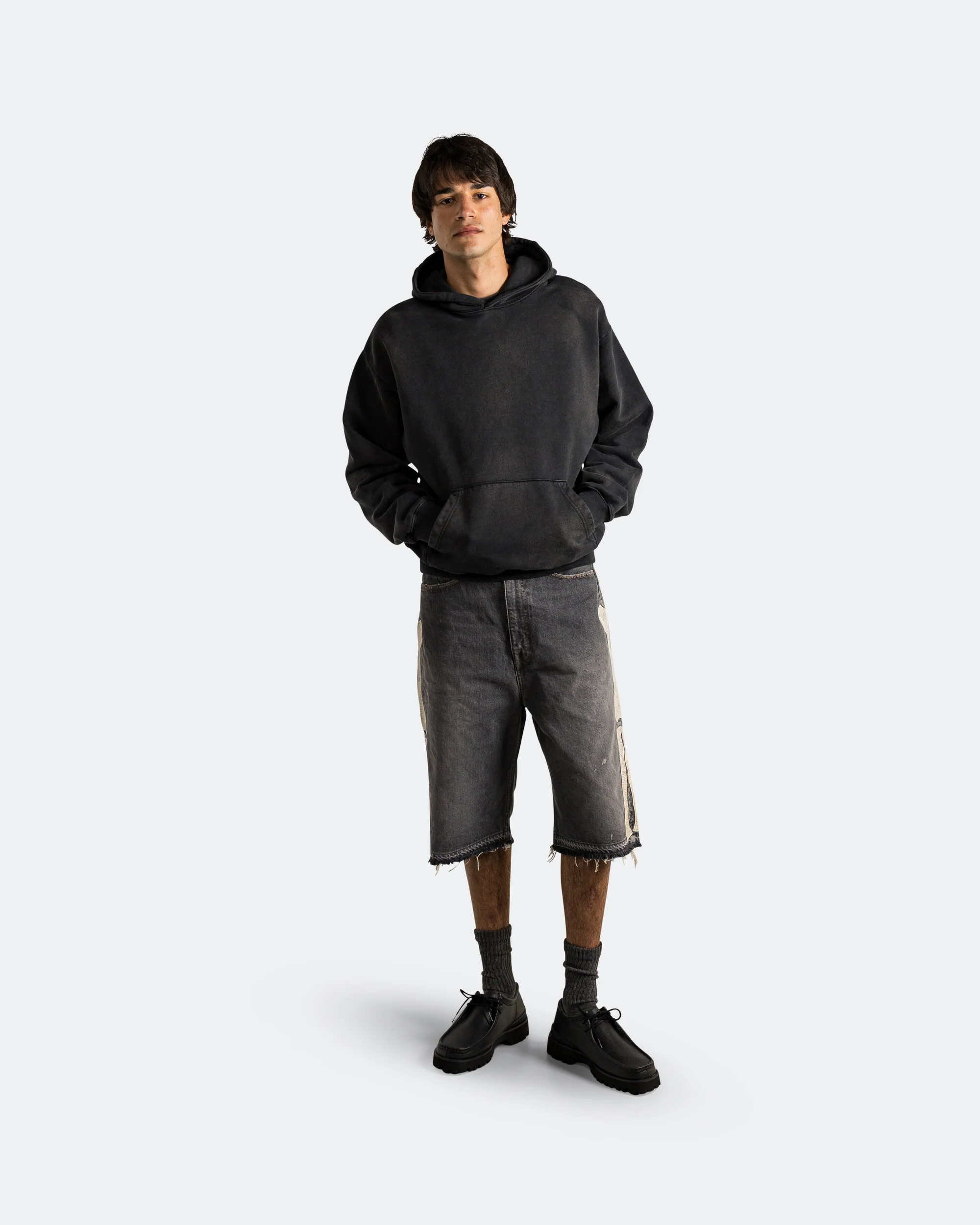 14oz Black Denim 5P Shorts (BONE) - PRO - Image 6