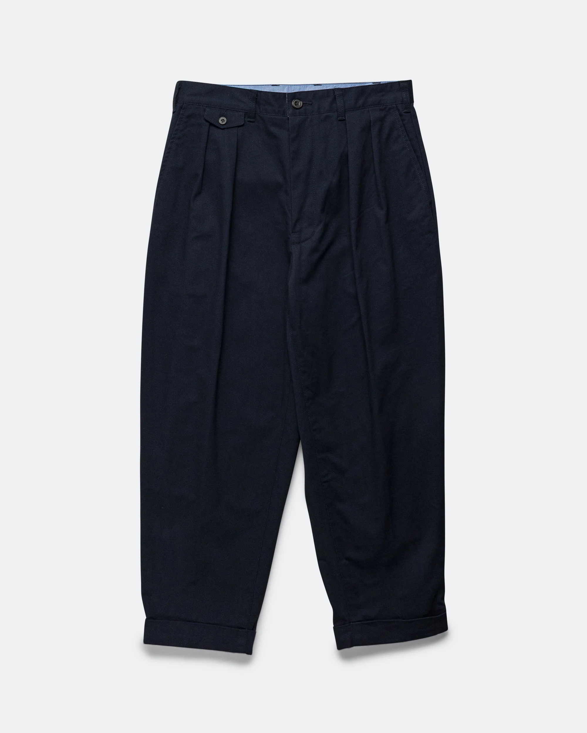 2 Pleat Twill Pants - Navy