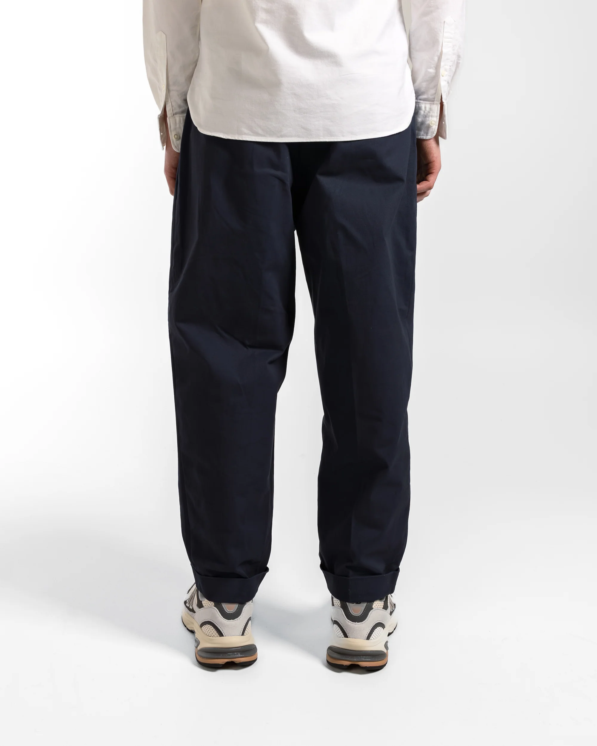 2 Pleat Twill Pants - Navy - Image 4