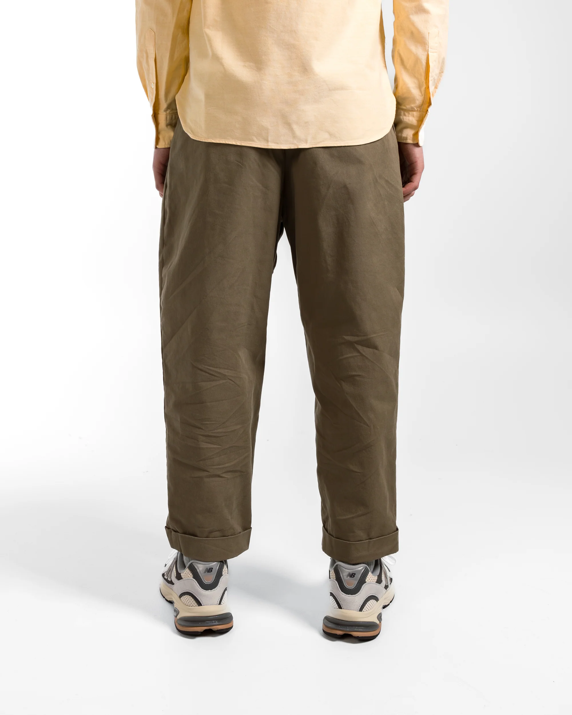 2 Pleat Twill Pants - Olive - Image 4