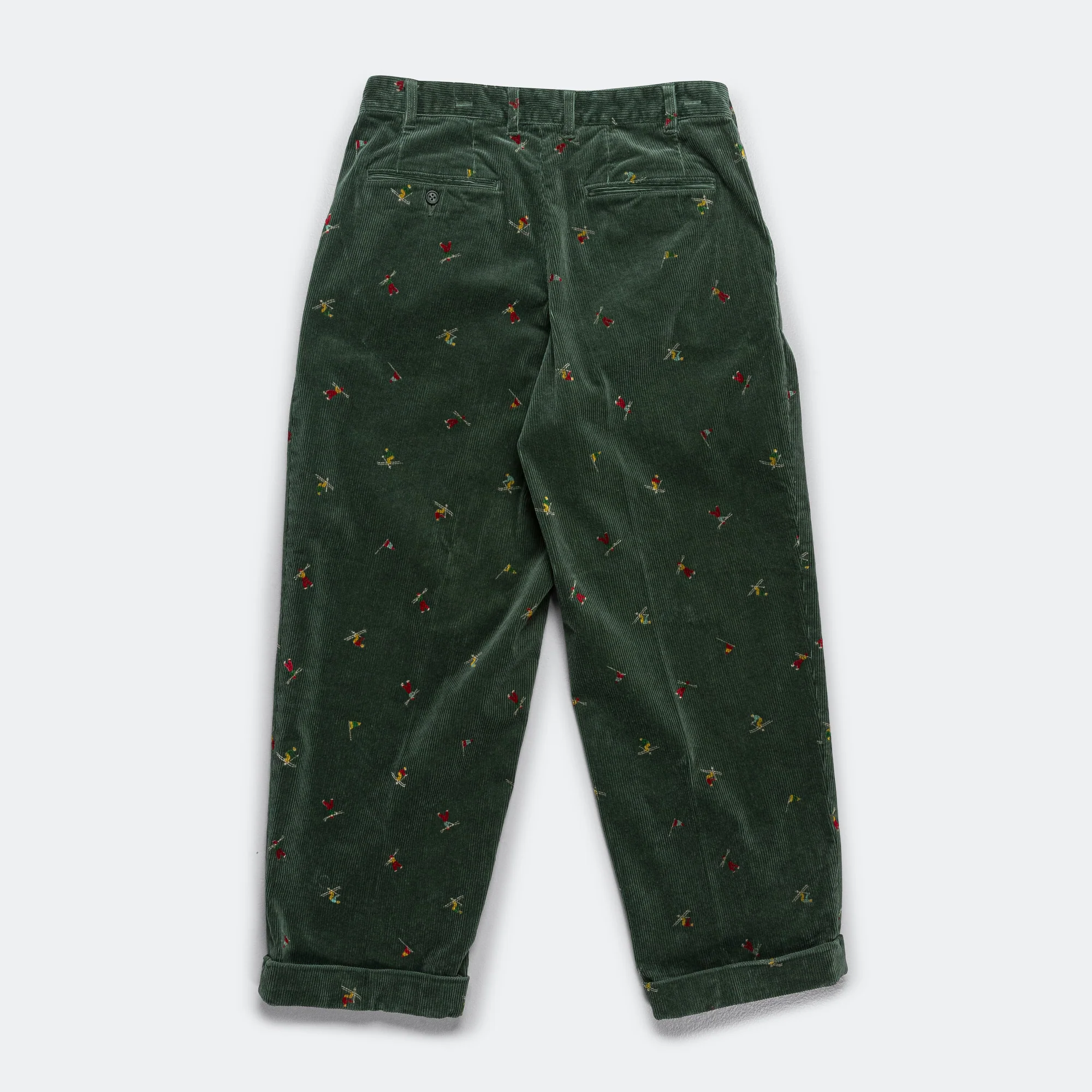2 Pleats Trousers Corduroy - Skier Green - Image 2