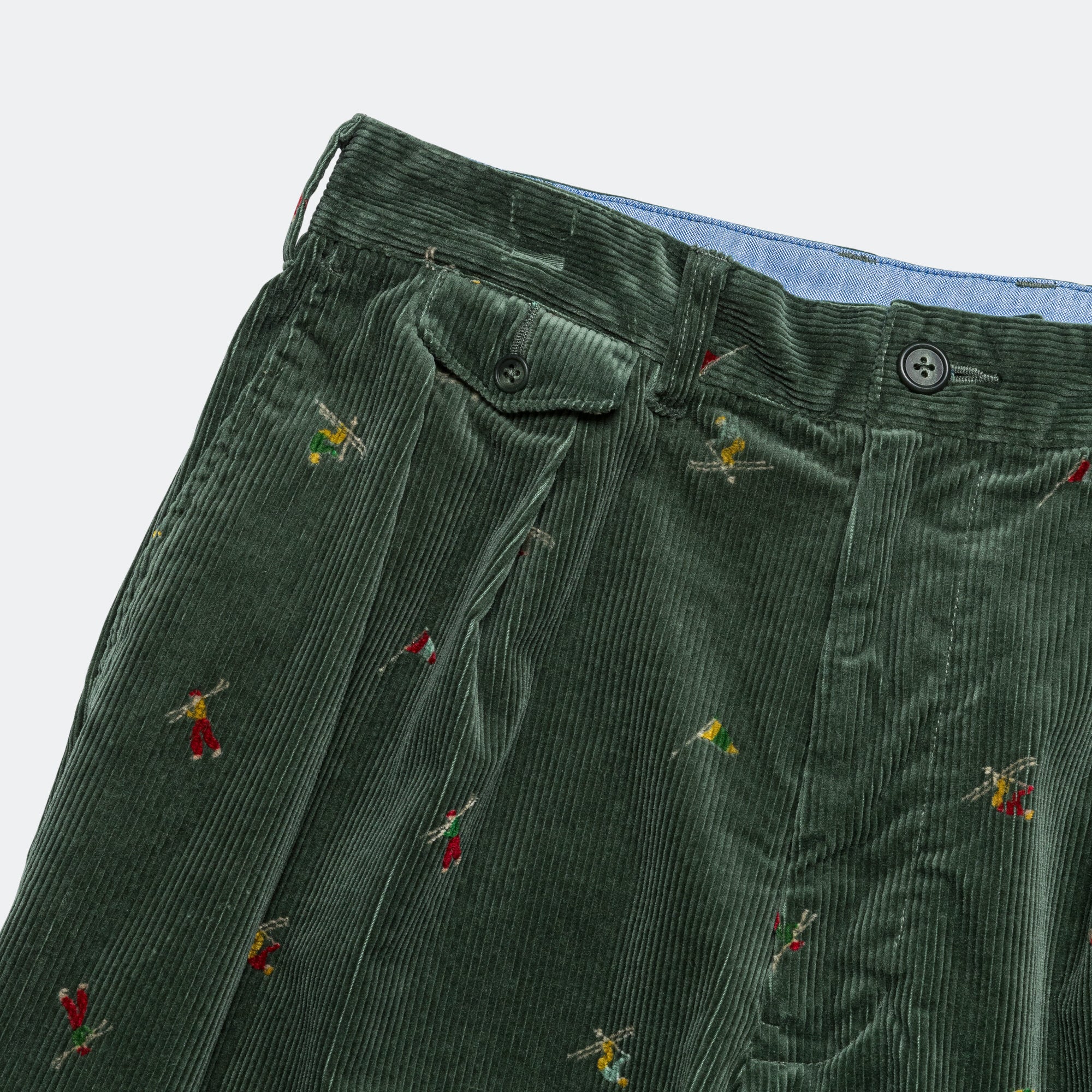 2 Pleats Trousers Corduroy - Skier Green - Image 4