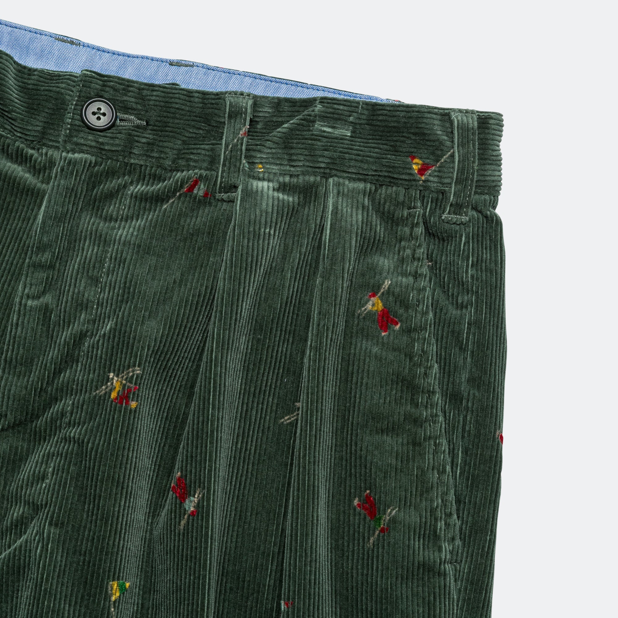 2 Pleats Trousers Corduroy - Skier Green - Image 5