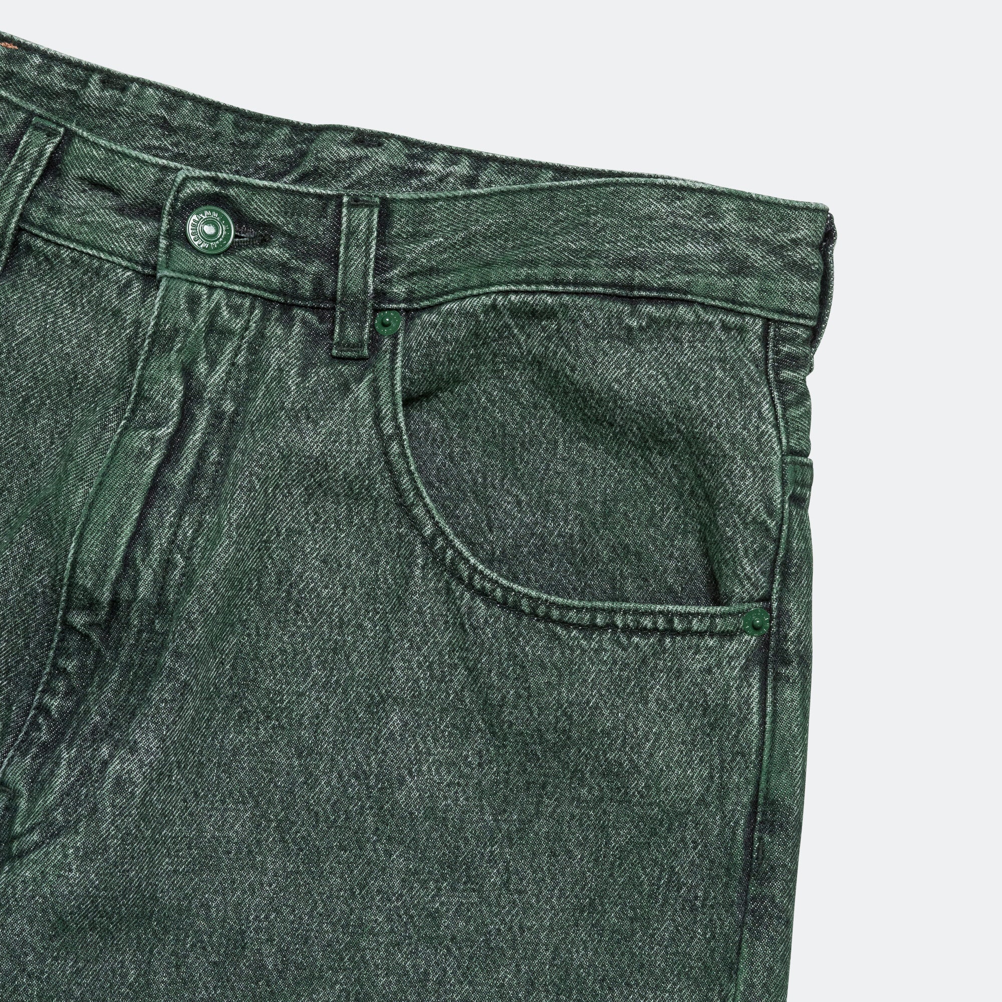 5 Pocket Denim Trousers - Green - Image 5