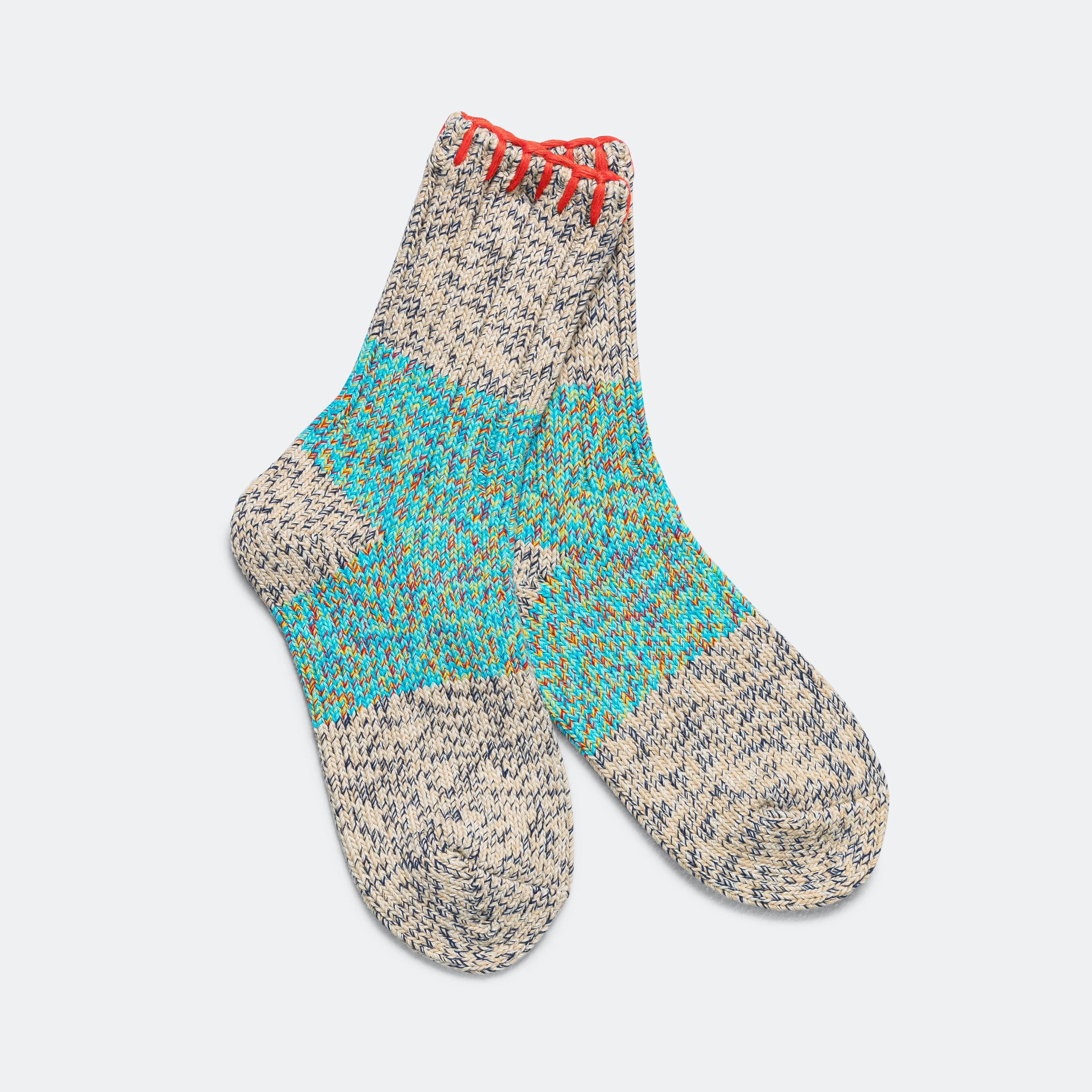 56 Yarns Grandrelle GOGH HOBO-Stitch Socks - Turquoise - Image 3