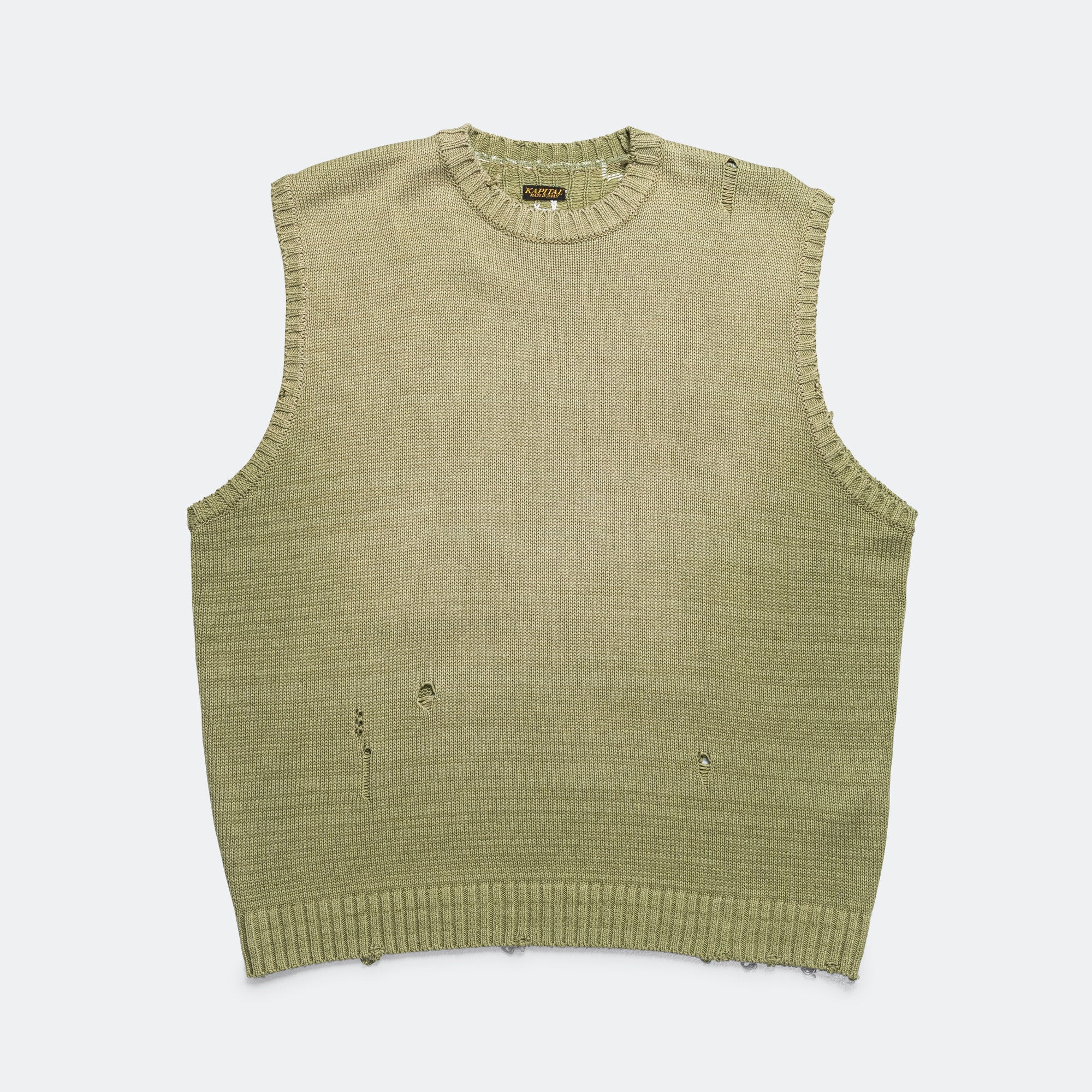 5G Cotton Knit BONE Vest - Khaki - Image 2