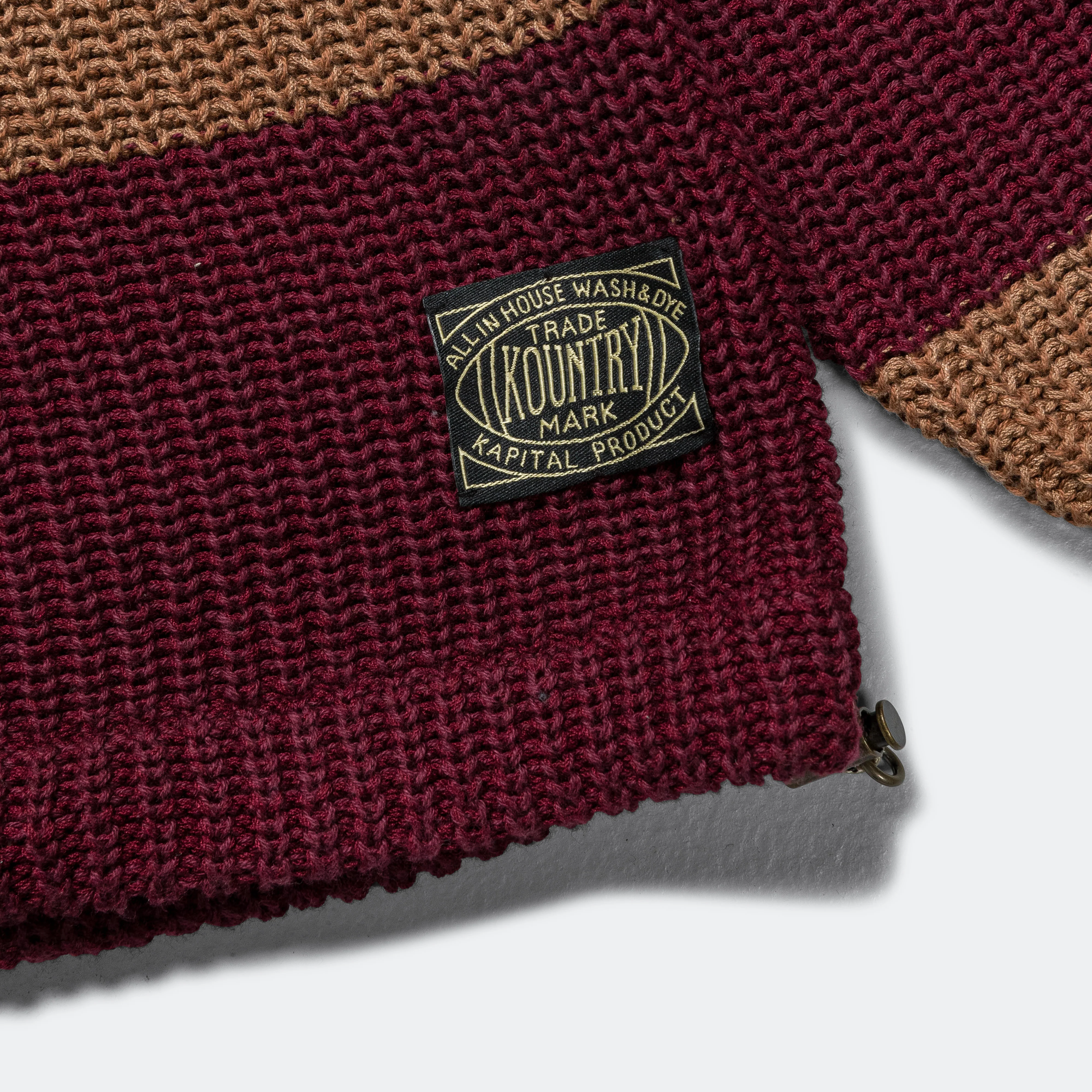 5G Cotton Knit RUGGER Shirt - Brown/Burgundy - Image 6