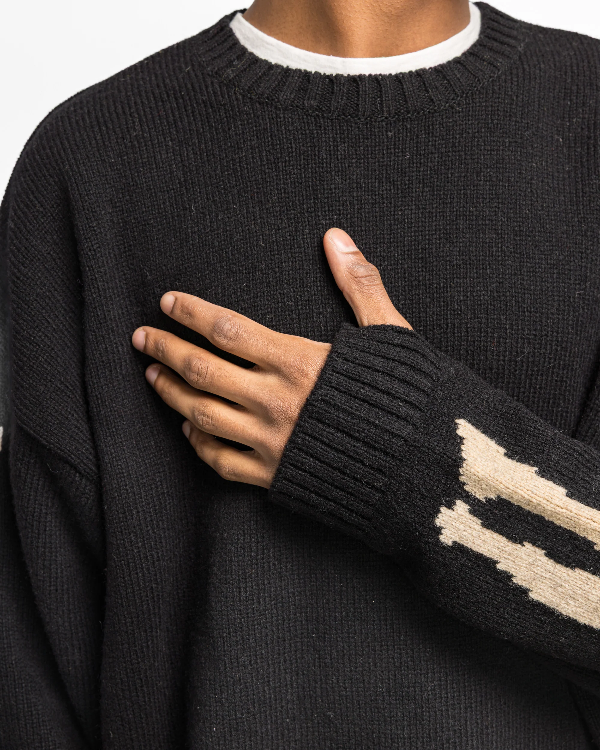 5G Wool BONE Crew Sweater - Black - Image 5