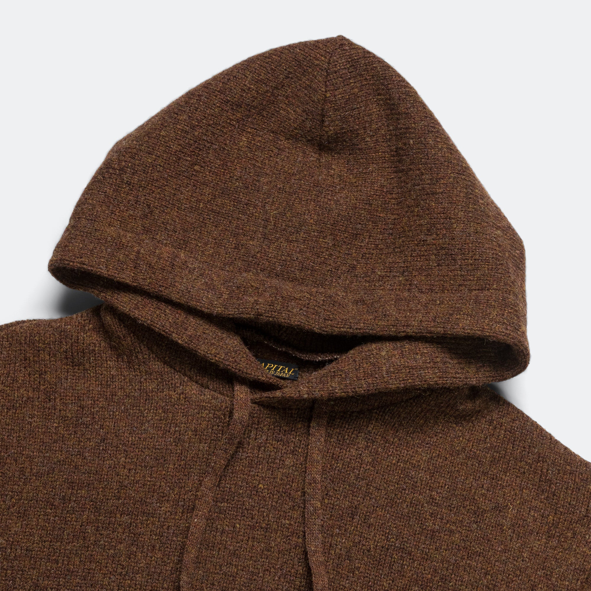 5G Wool BONE Hood Sweater - Brown - Image 3