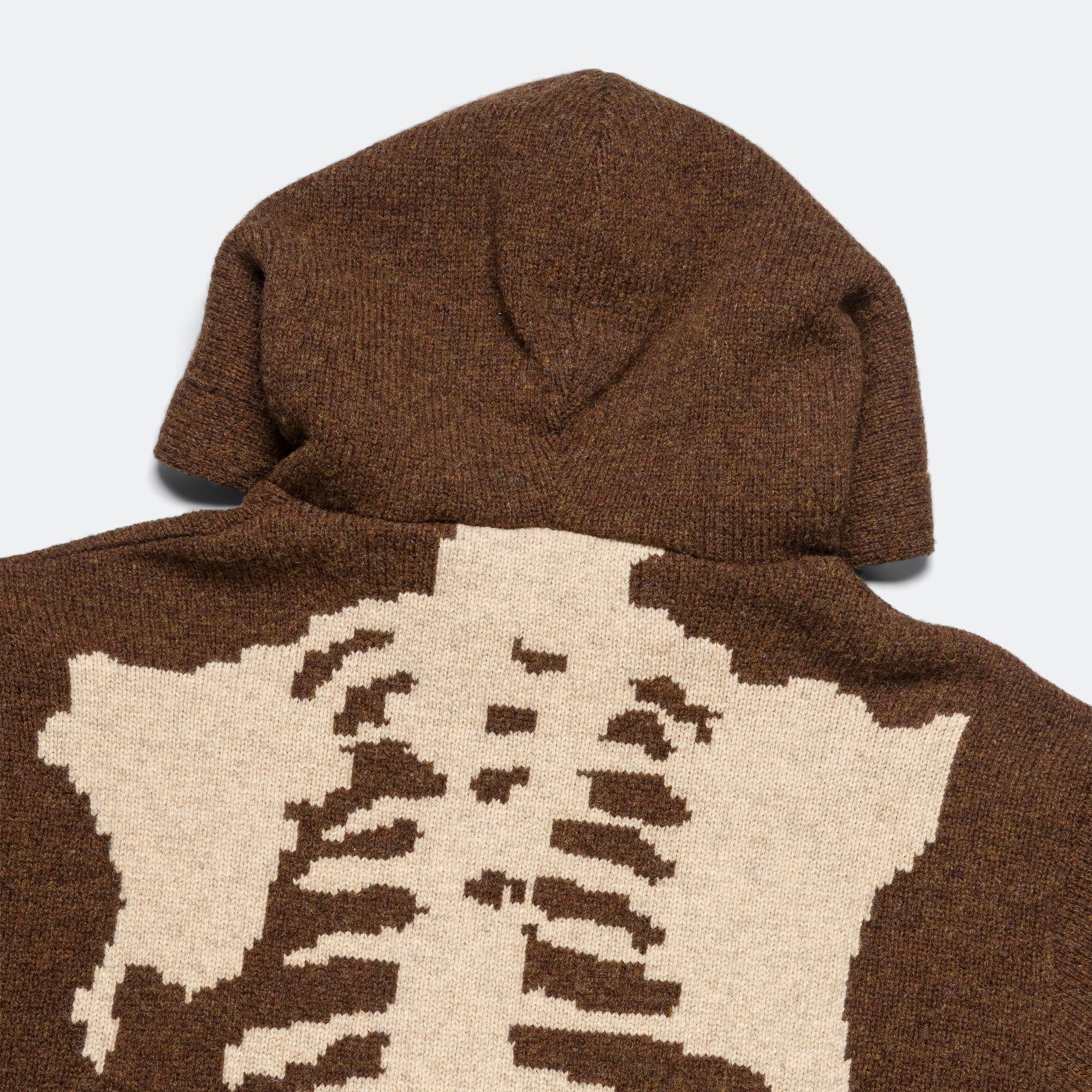 5G Wool BONE Hood Sweater - Brown - Image 7