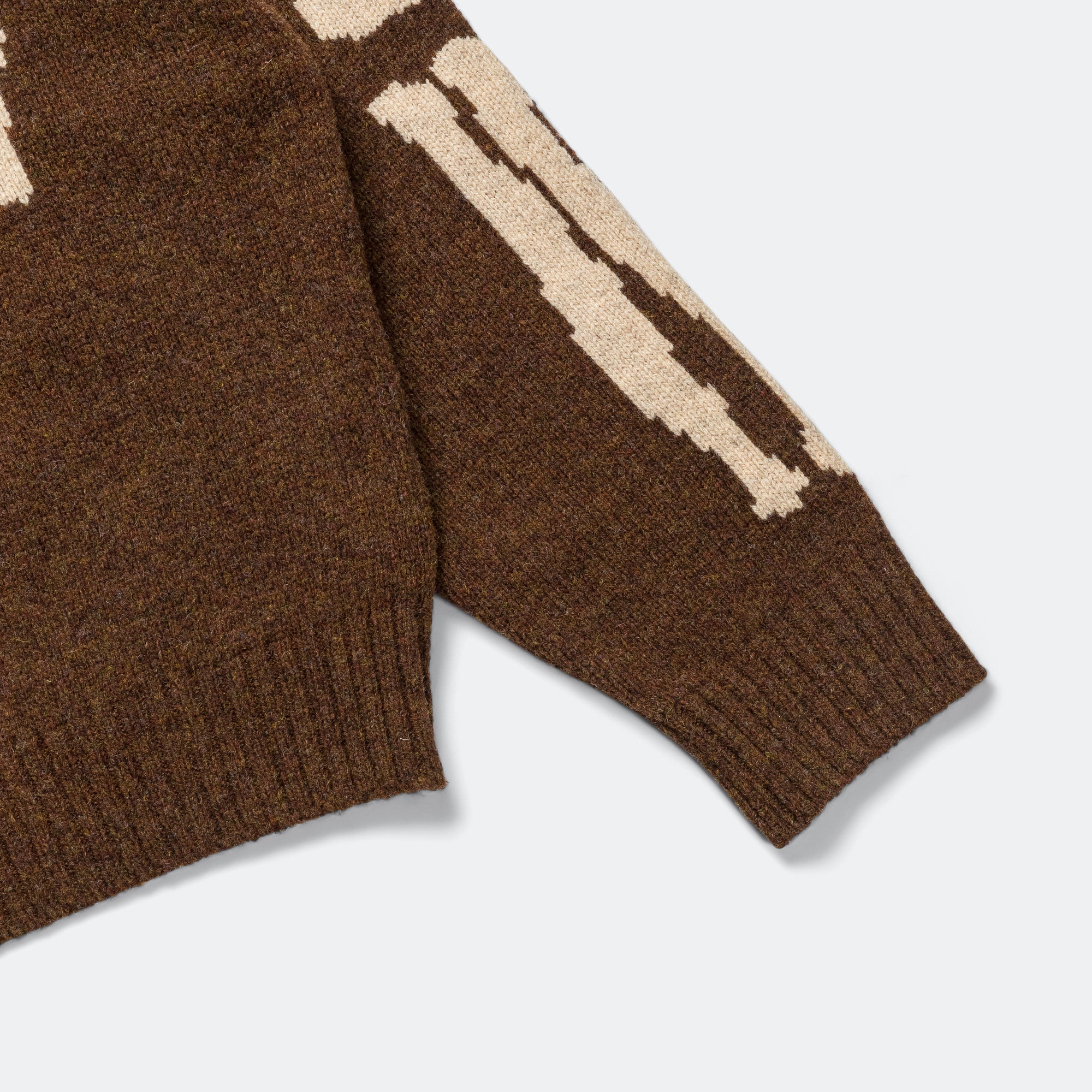 5G Wool BONE Hood Sweater - Brown - Image 8