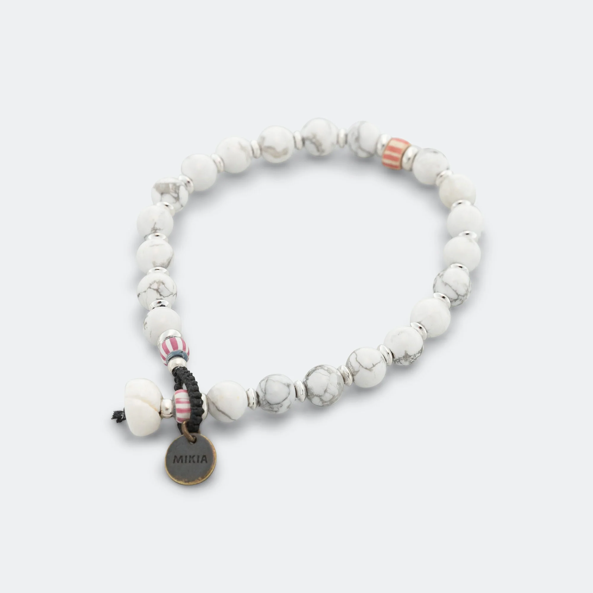 6mm Stone Bracelet - Howlite/925 Silver - Image 2