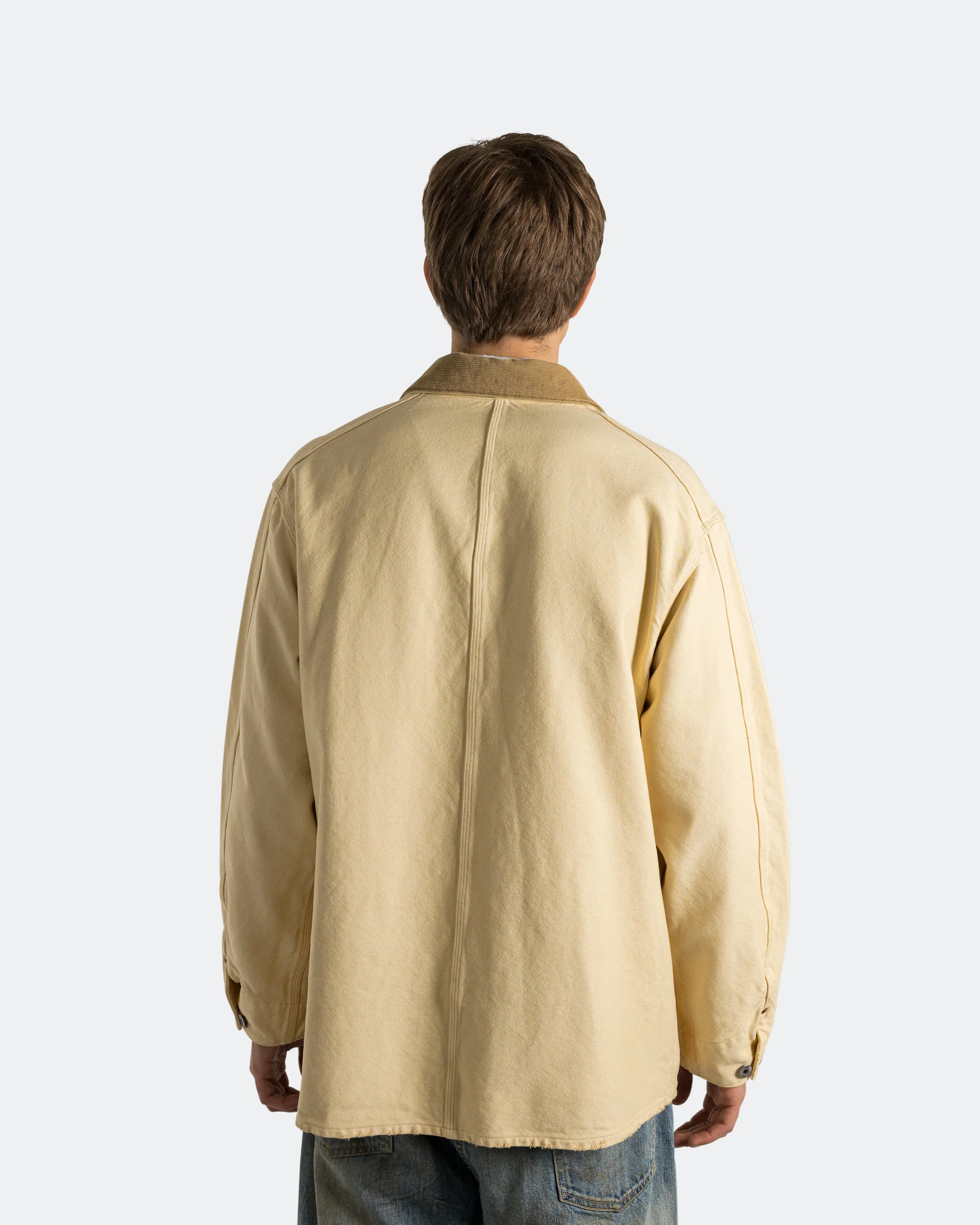 Vintage Silk Hemp Coverall Jacket - Beige - Image 4