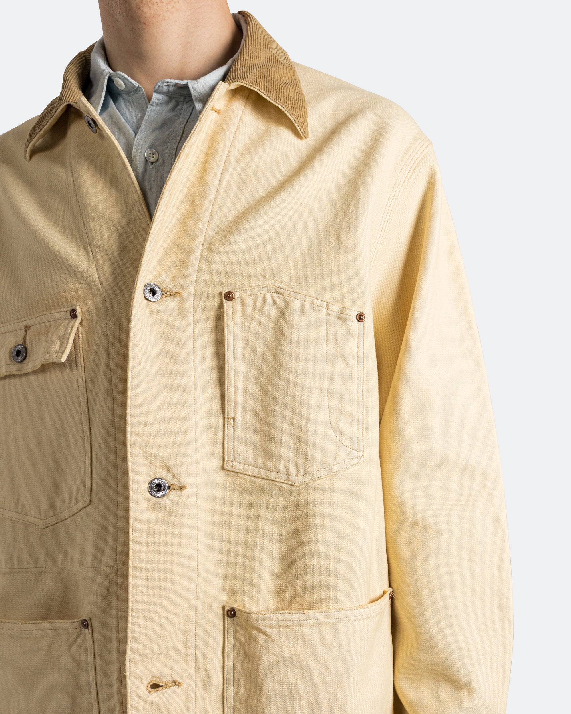 Vintage Silk Hemp Coverall Jacket - Beige - Image 5
