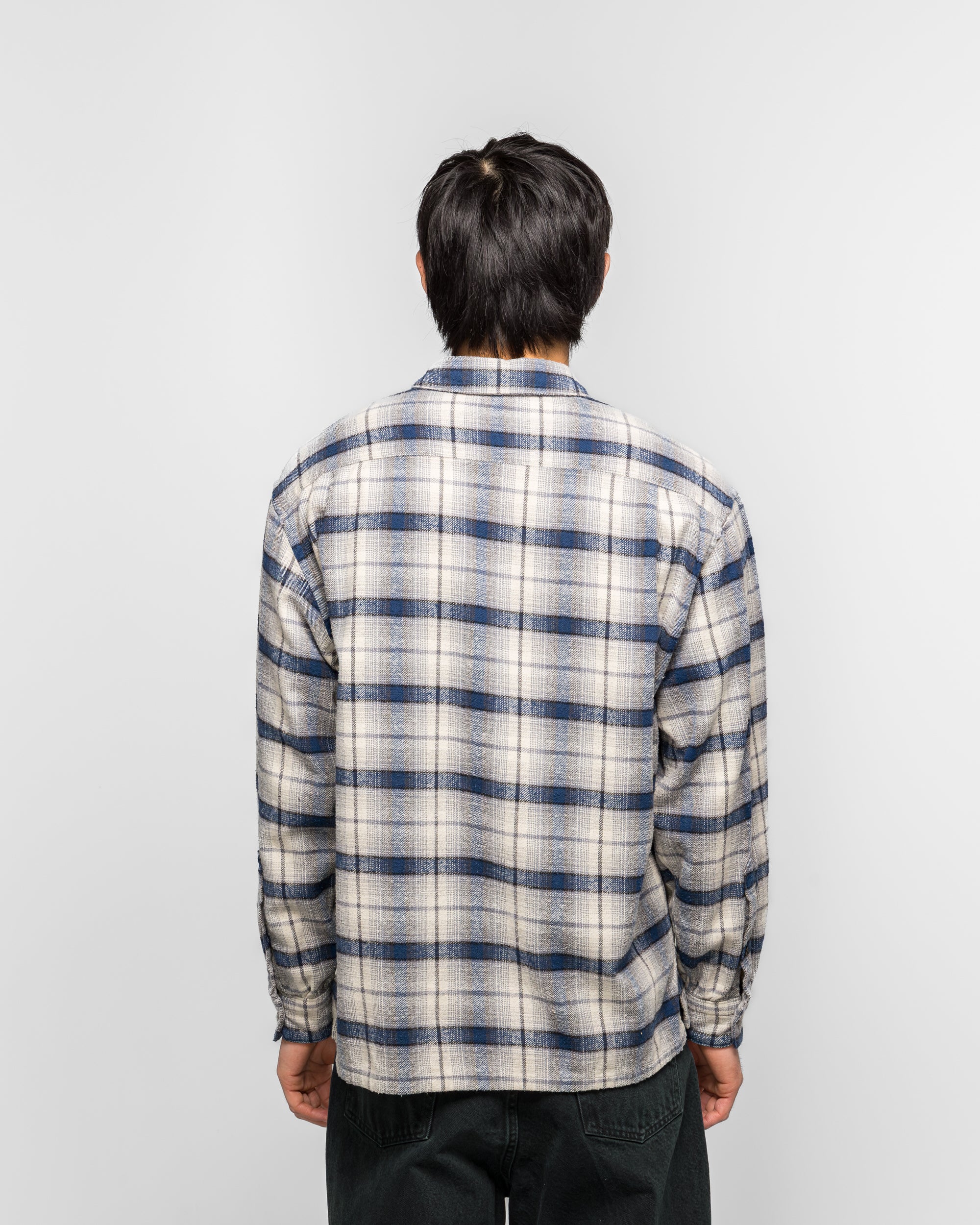Vintage Cotton Silk Nep Twill Shirt - Navy - Image 4