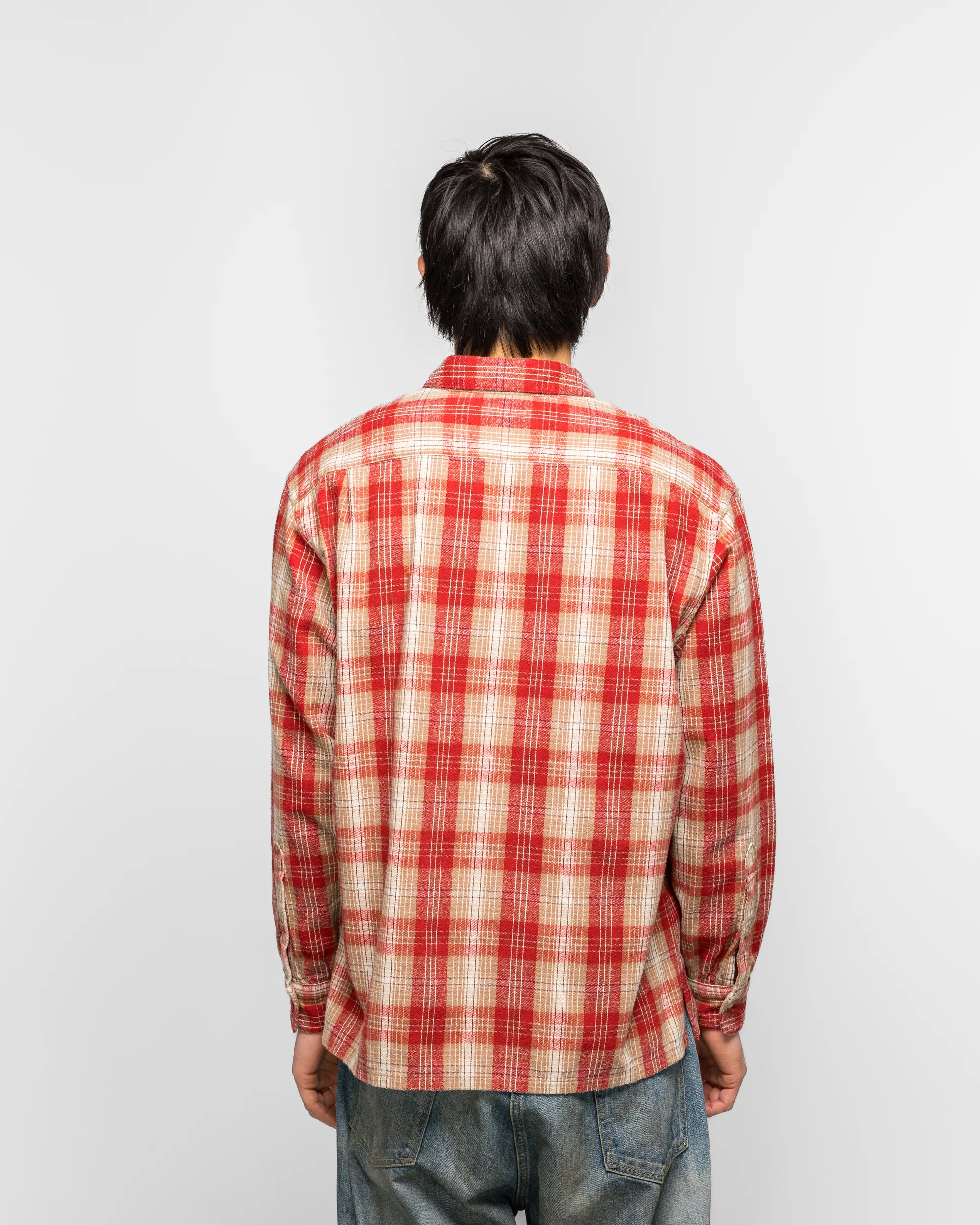 Vintage Cotton Silk Nep Twill Shirt - Red - Image 4
