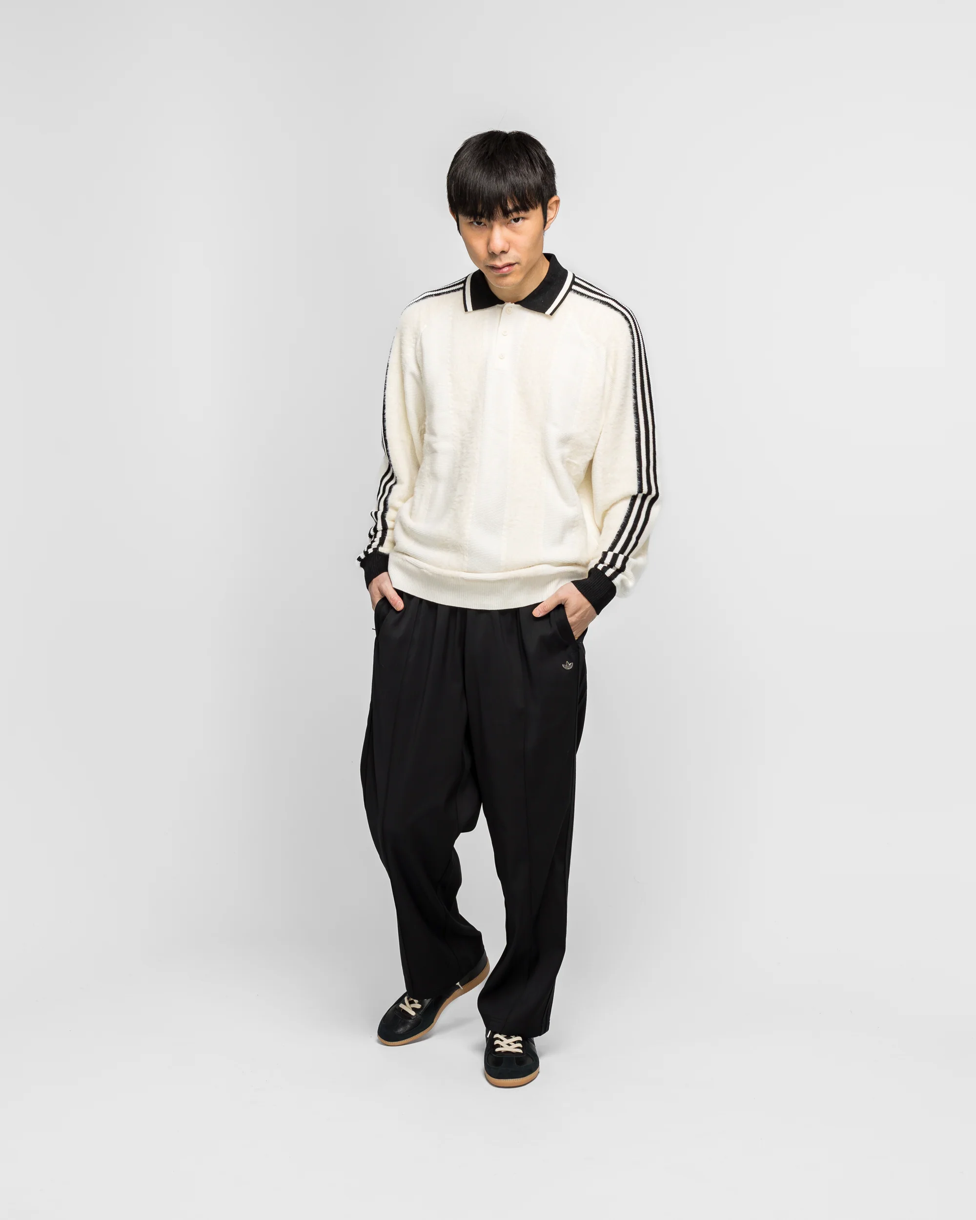 Knitted Jersey Polo - Cream White - Image 5