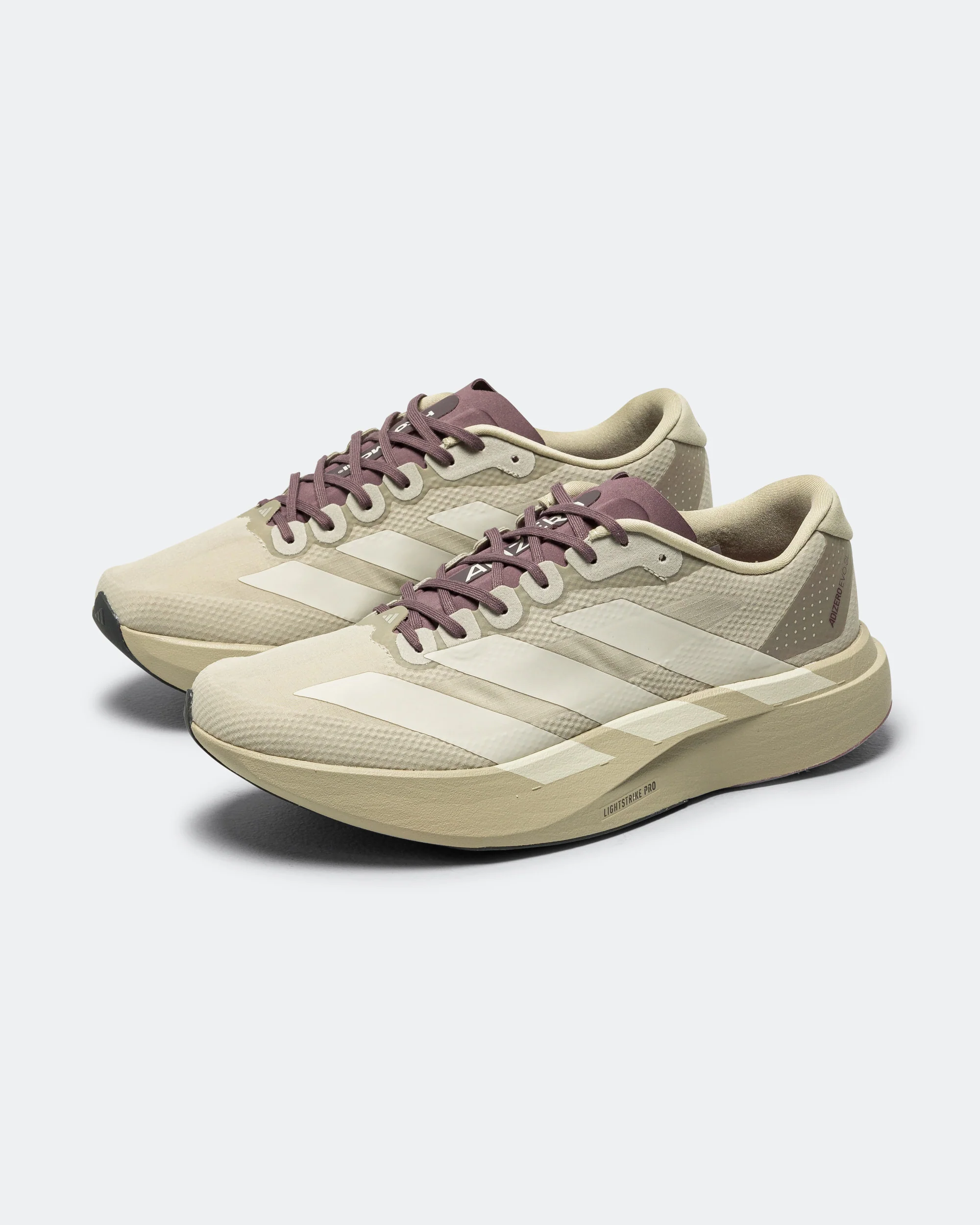 Womens Adizero Evo SL Woven x Hermanos Koumori - Putty Grey/Alumina-Shadow Fig - Image 2