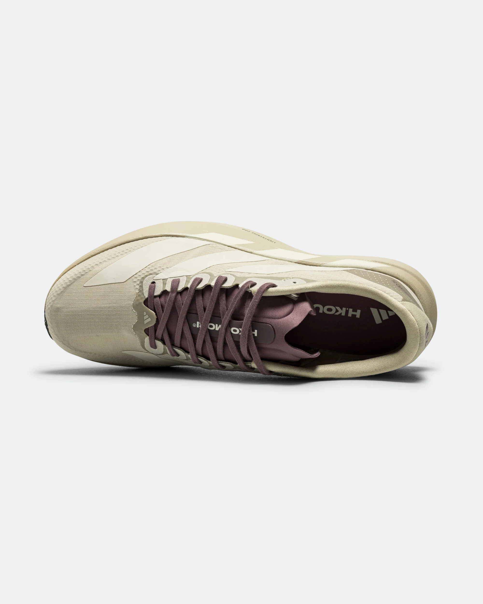 Womens Adizero Evo SL Woven x Hermanos Koumori - Putty Grey/Alumina-Shadow Fig - Image 4