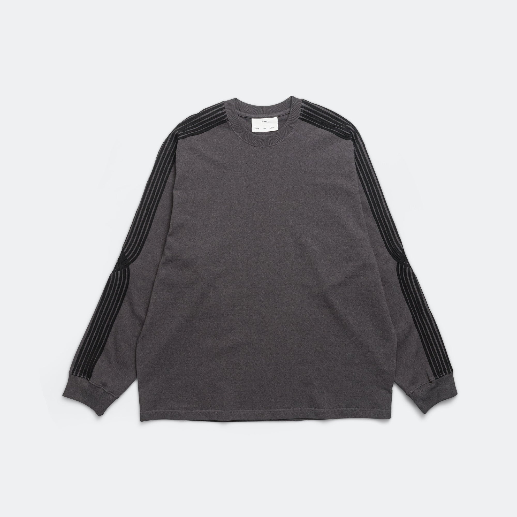 Applique Oversized Crew Neck - Washed Black Soft Roots Jersey