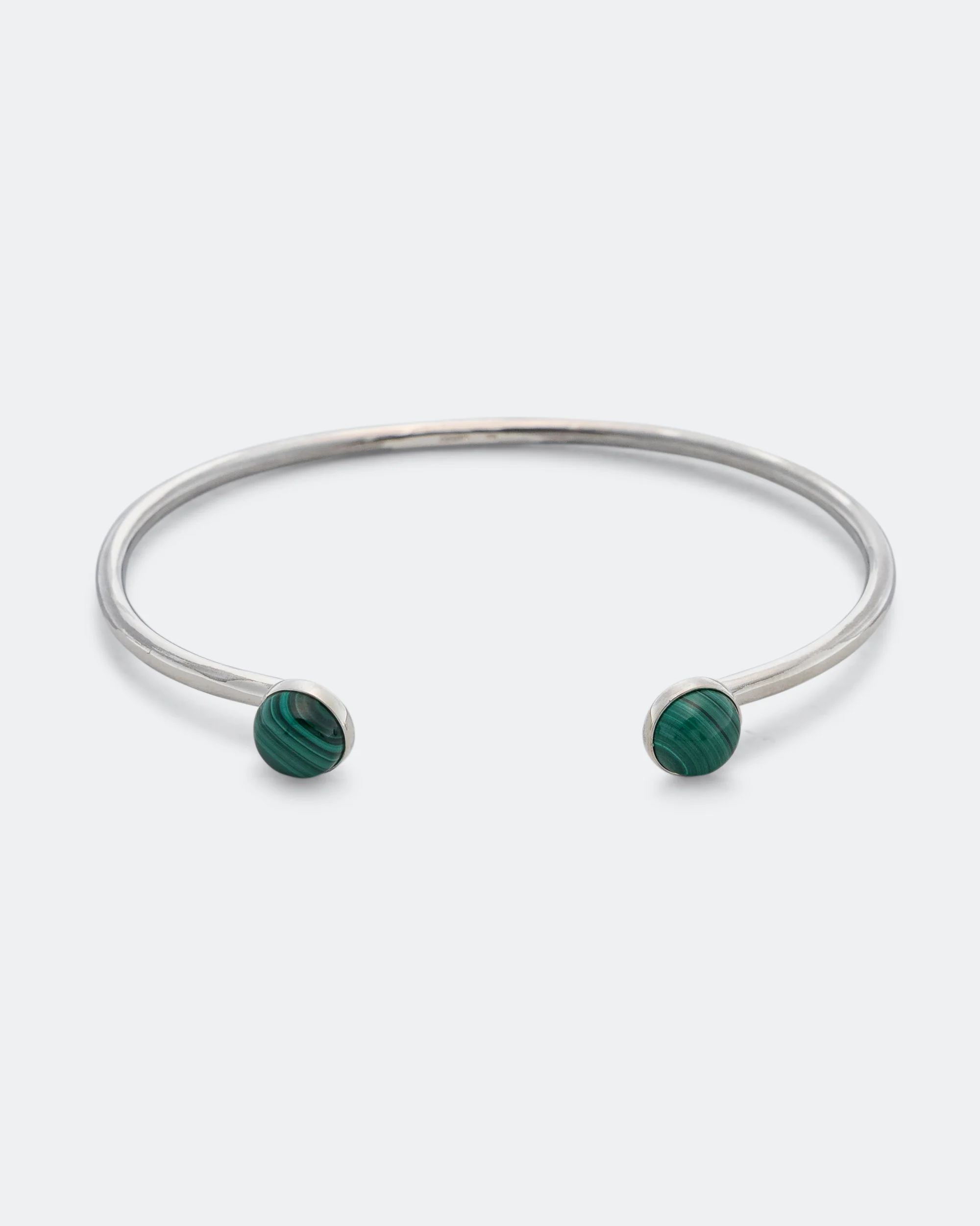 Bangle Bracelet - 925 Silver/Malachite