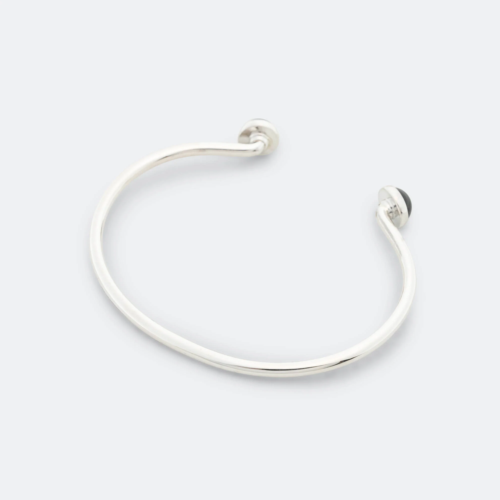 Bangle Bracelet - 925 Silver/Onyx - Image 2
