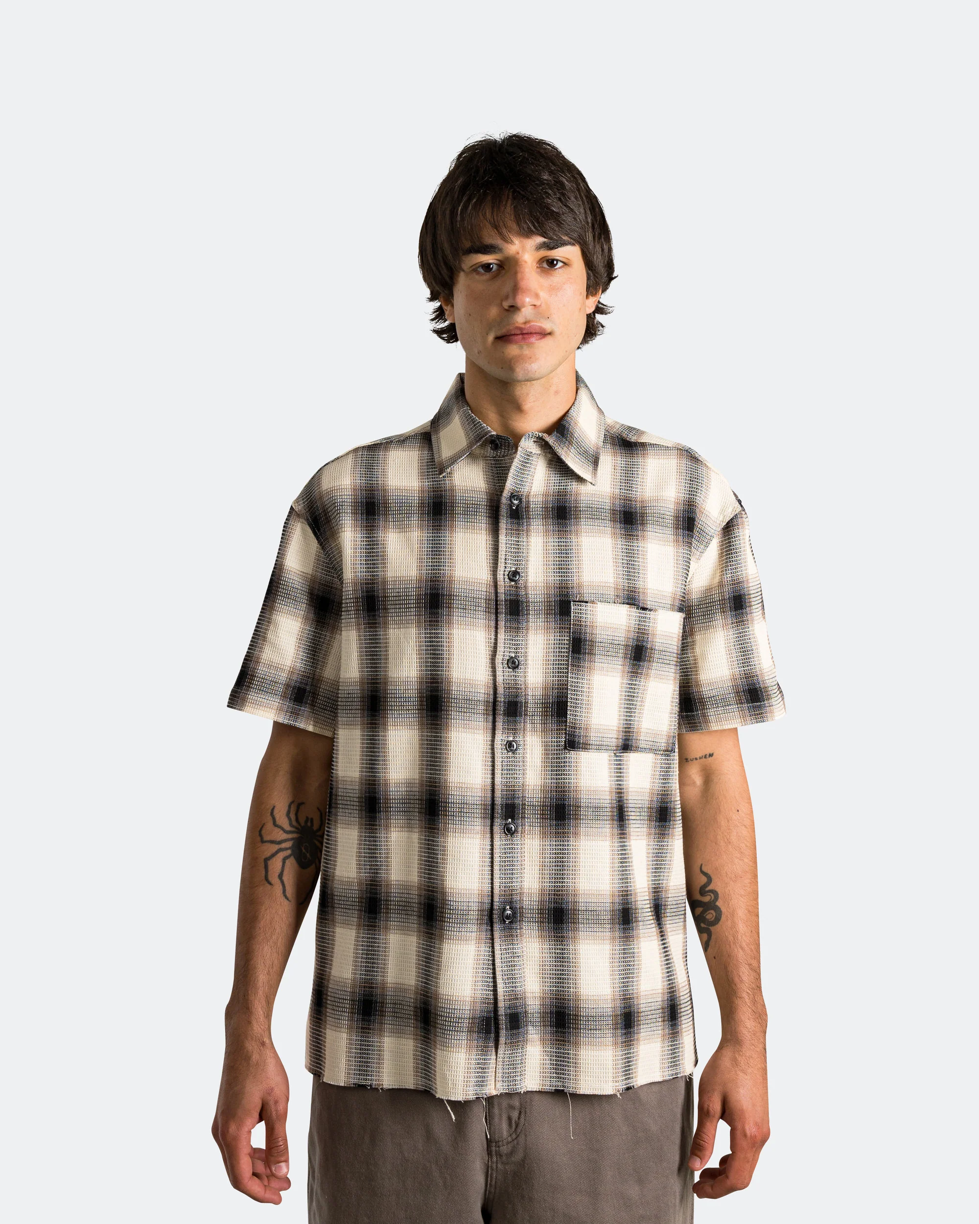 Hold SS Shirt - Black/Brown Check - Image 2
