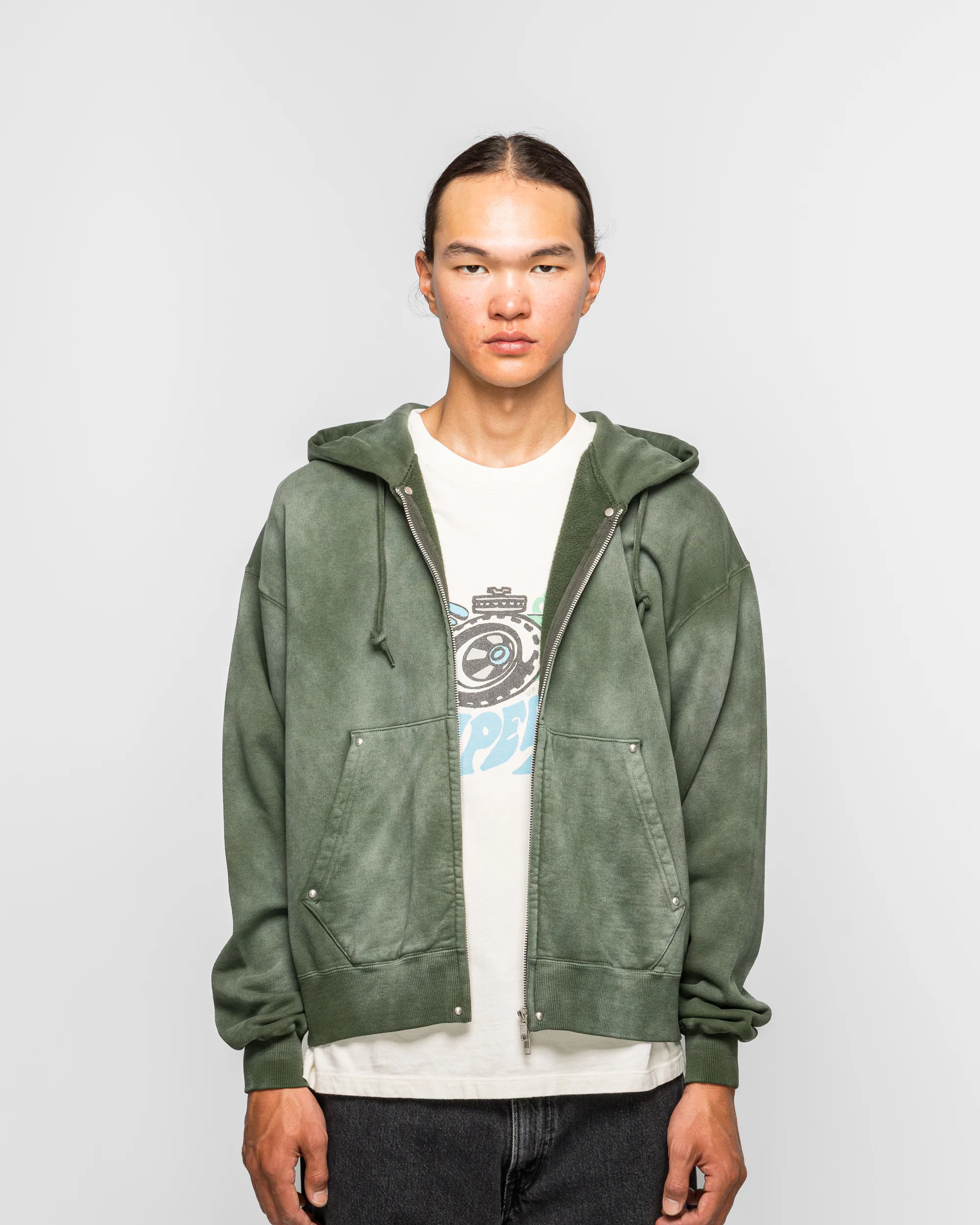 Fade Rivet Hoodie - Fade Green - Image 2