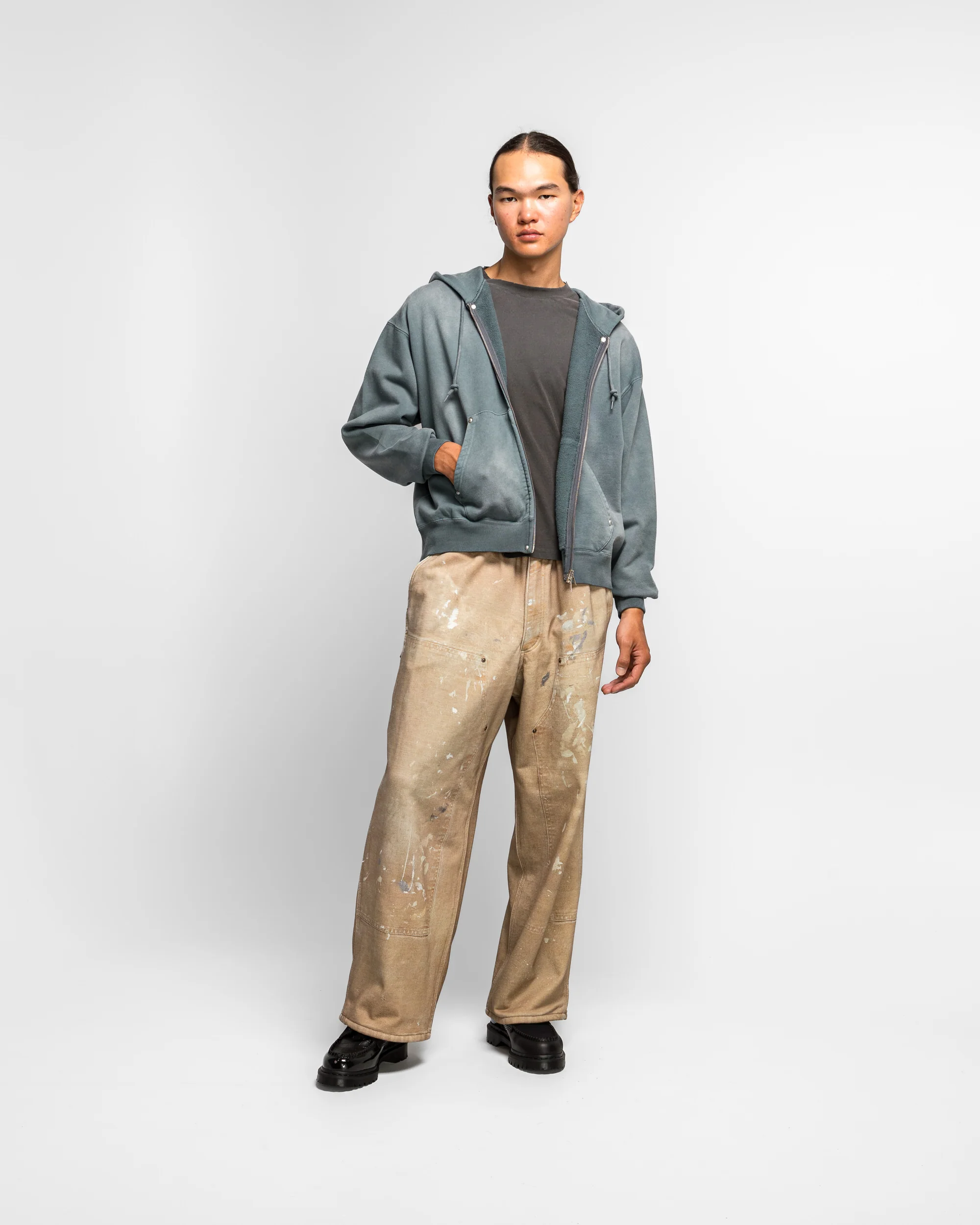 Fade Rivet Hoodie - Fade Grey - Image 6