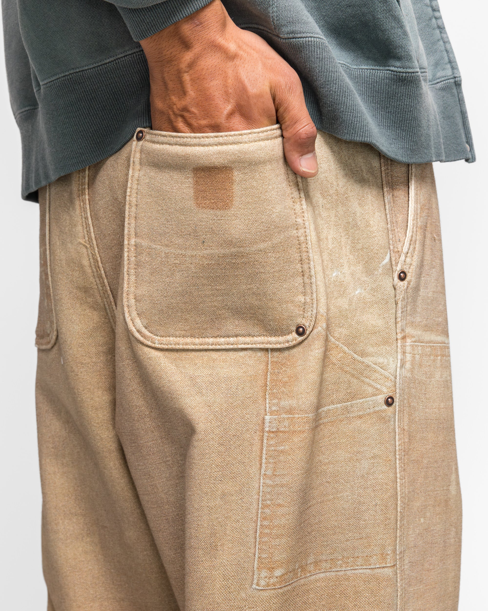 Mock Print Double Knee - Fade Beige - Image 5