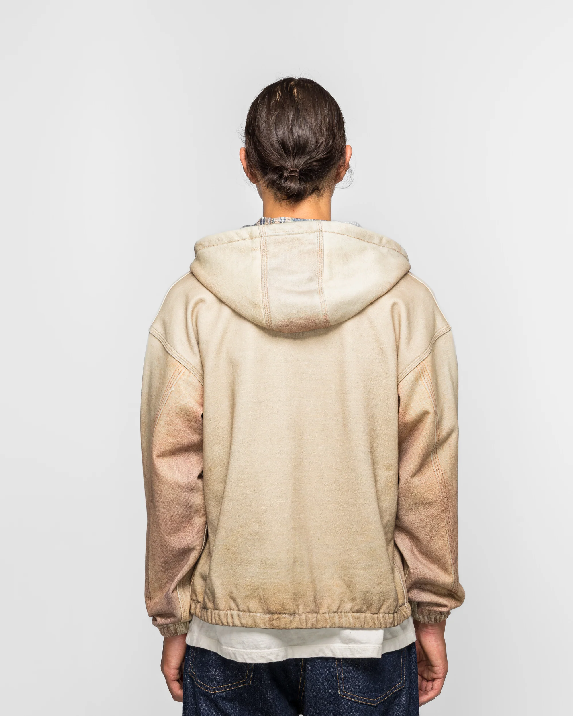 Mock Print Hoodie - Fade Beige - Image 4