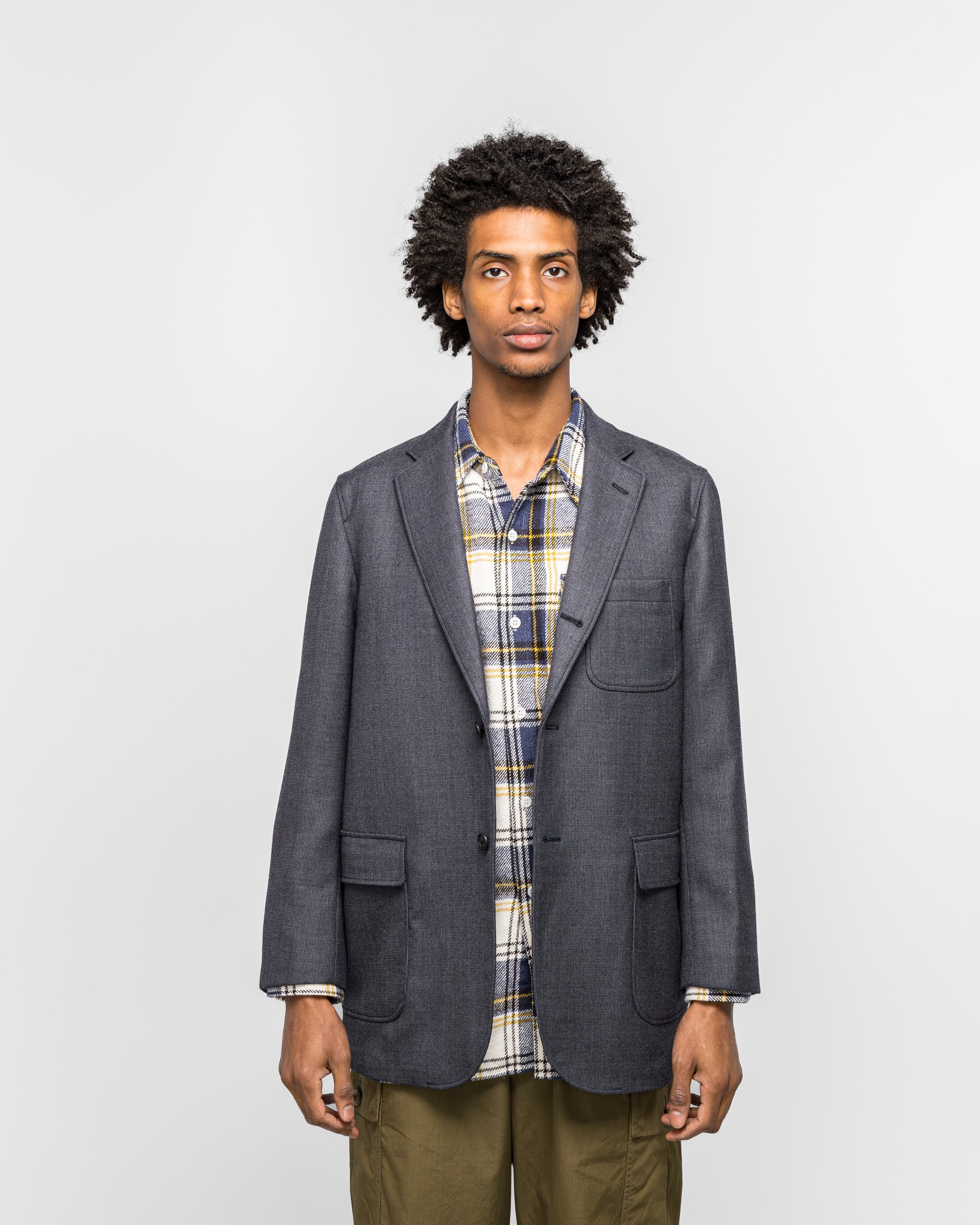3B Blazer Box-Fit Wool Double Weave - Navy - Image 2