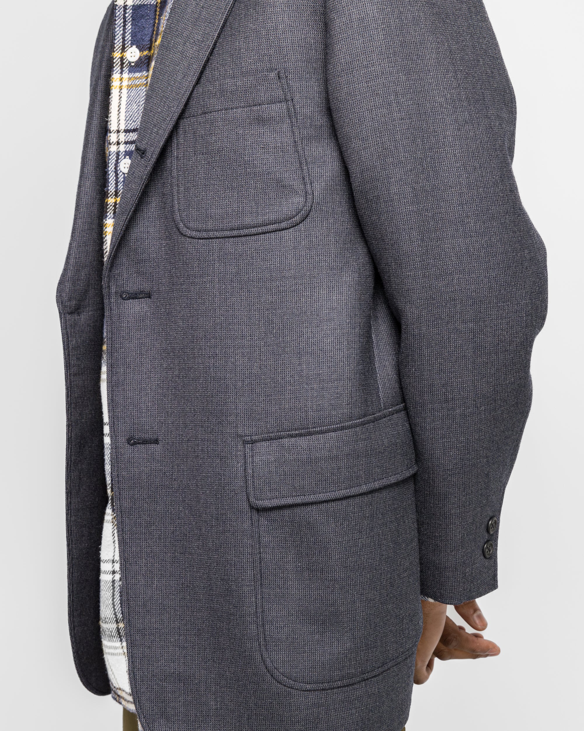 3B Blazer Box-Fit Wool Double Weave - Navy - Image 5