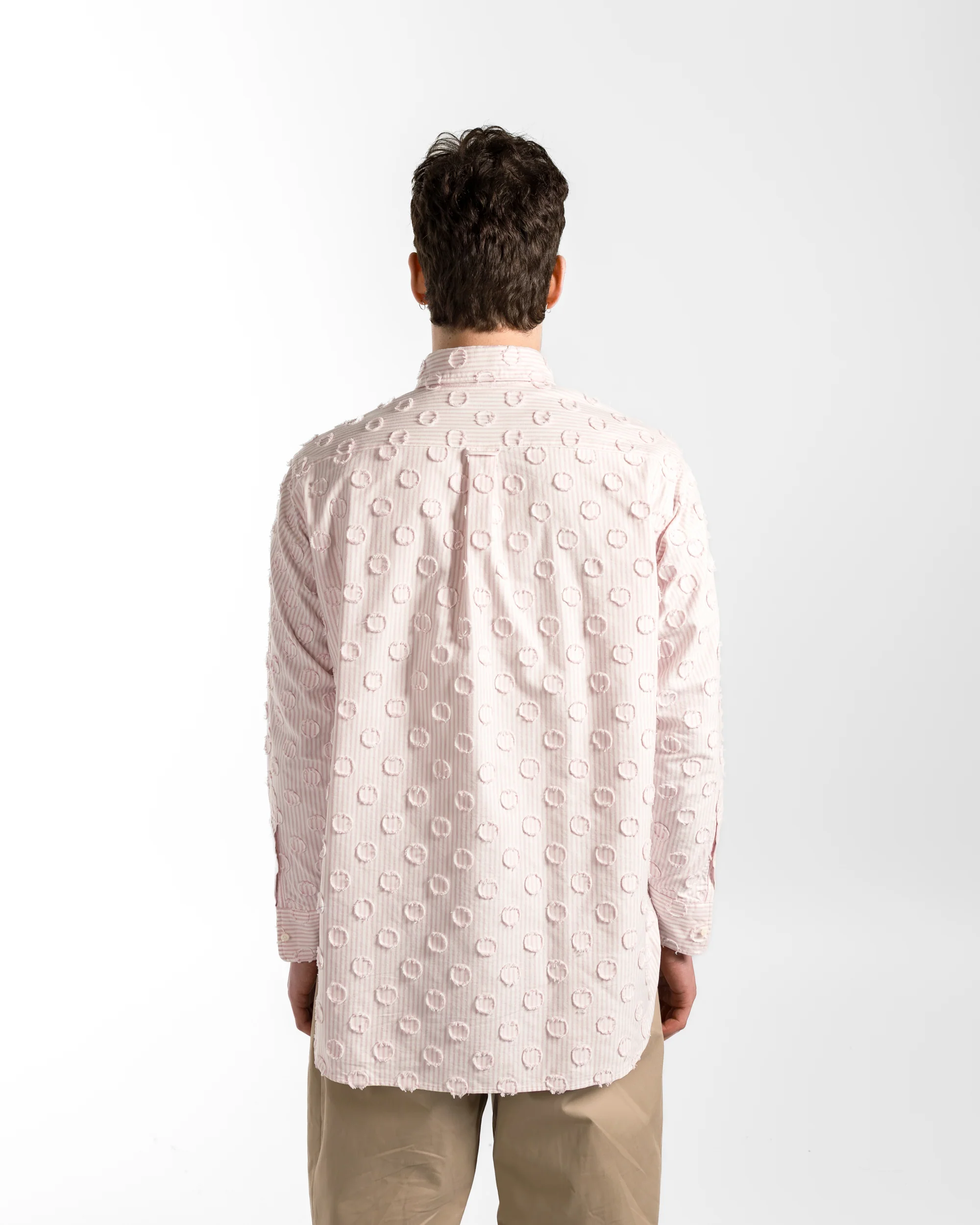 B.D. Burnout Dot Candy Stripe Shirt - Pink Stripe - Image 4