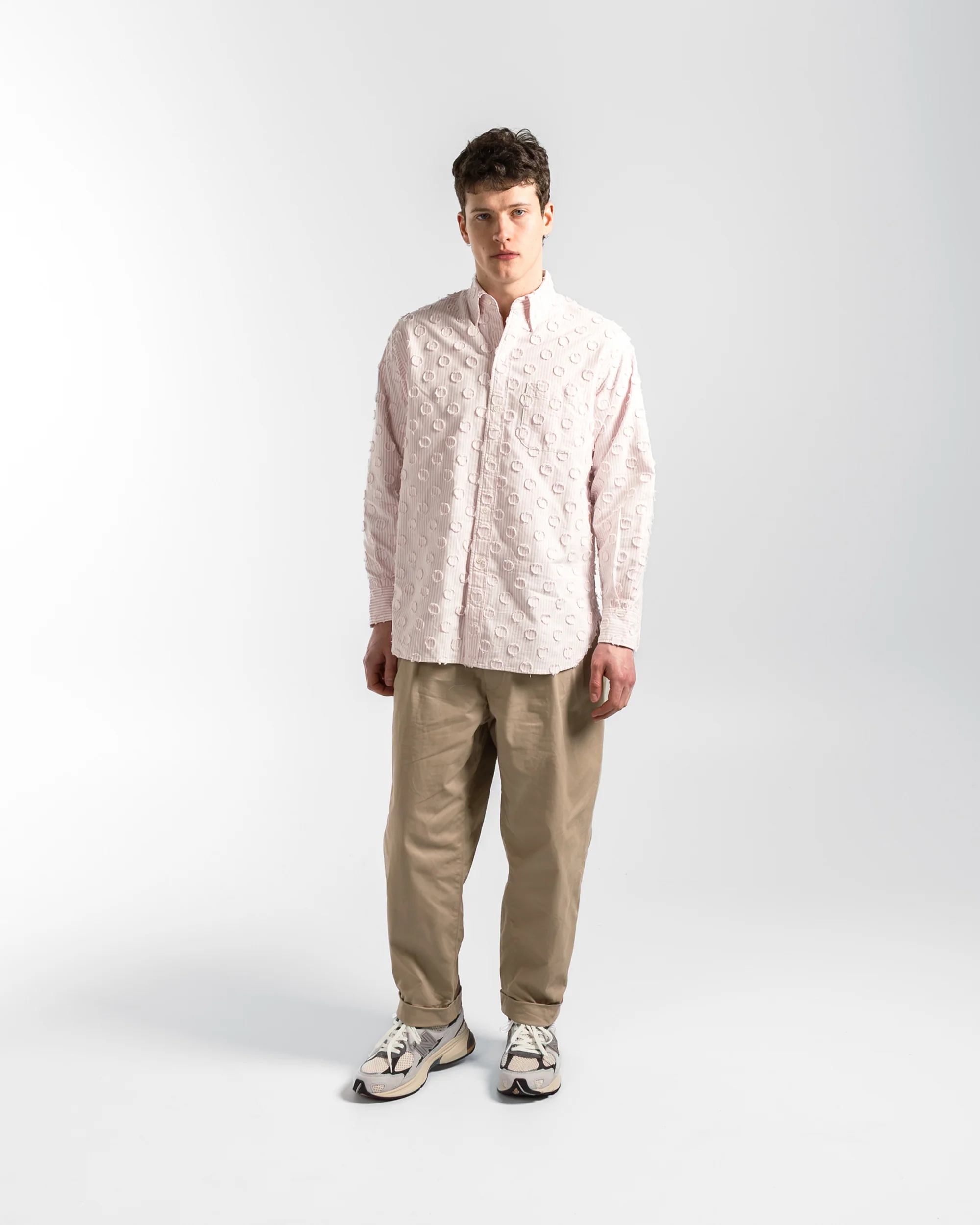 B.D. Burnout Dot Candy Stripe Shirt - Pink Stripe - Image 6