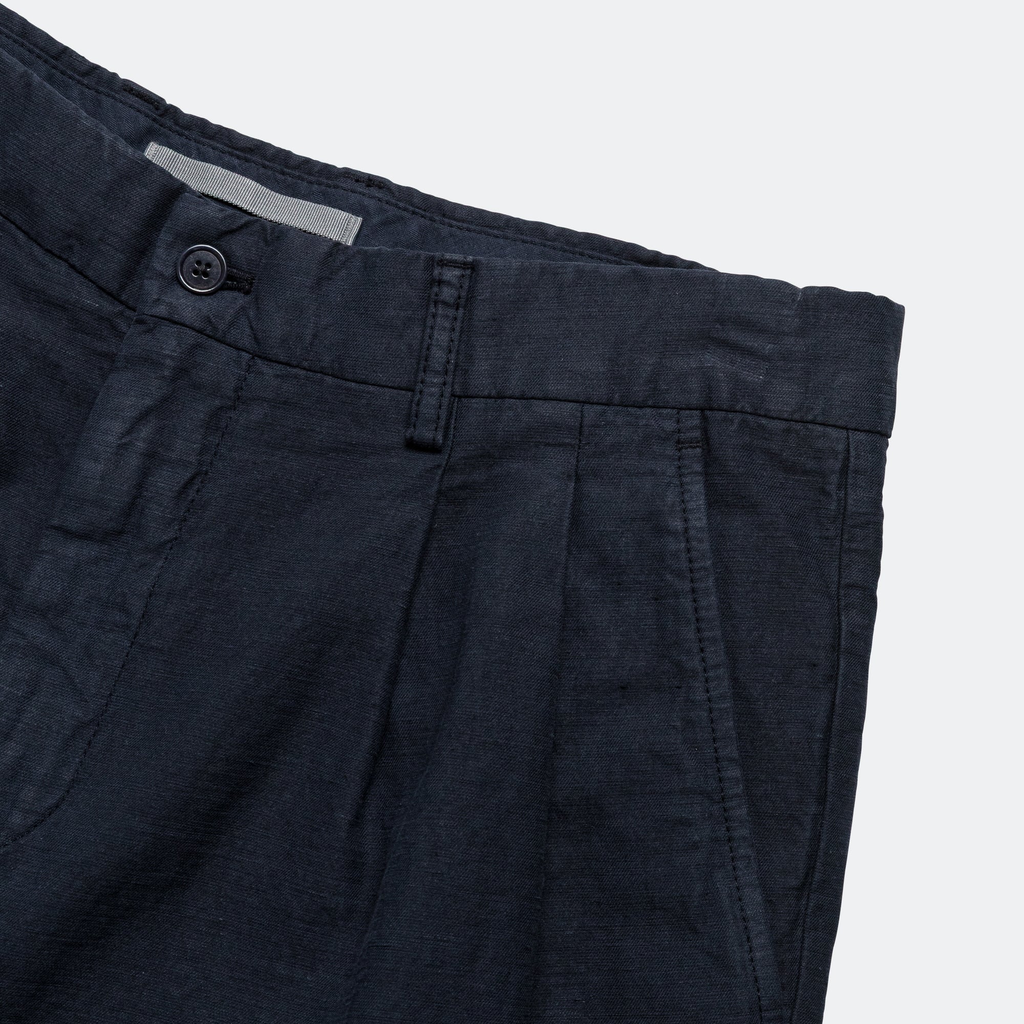 Benn Cotton Linen Shorts - Dark Navy - Image 2
