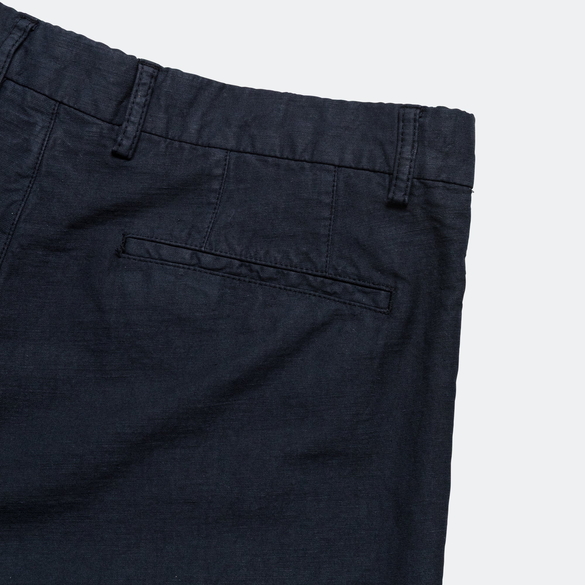 Benn Cotton Linen Shorts - Dark Navy - Image 4