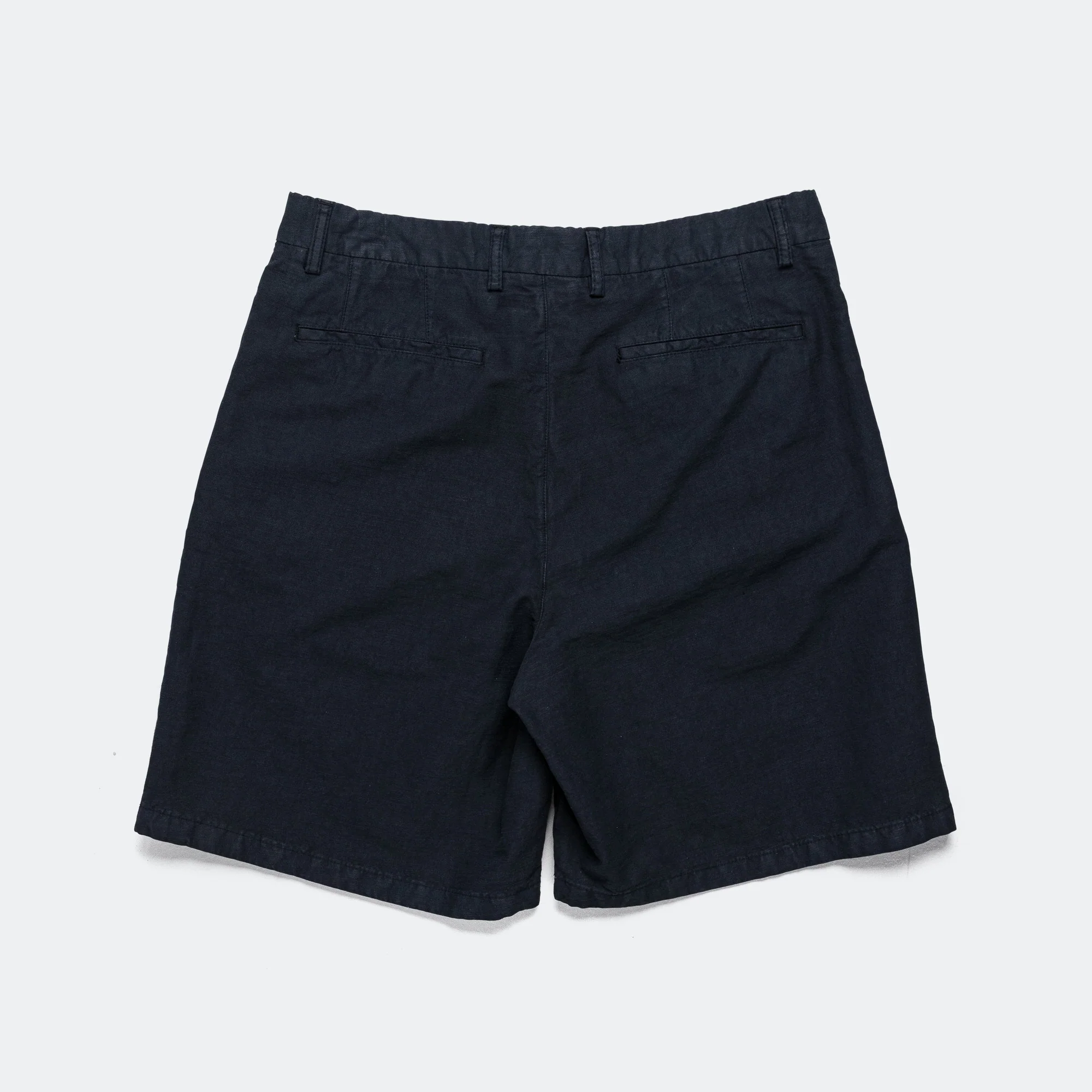 Benn Cotton Linen Shorts - Dark Navy - Image 5