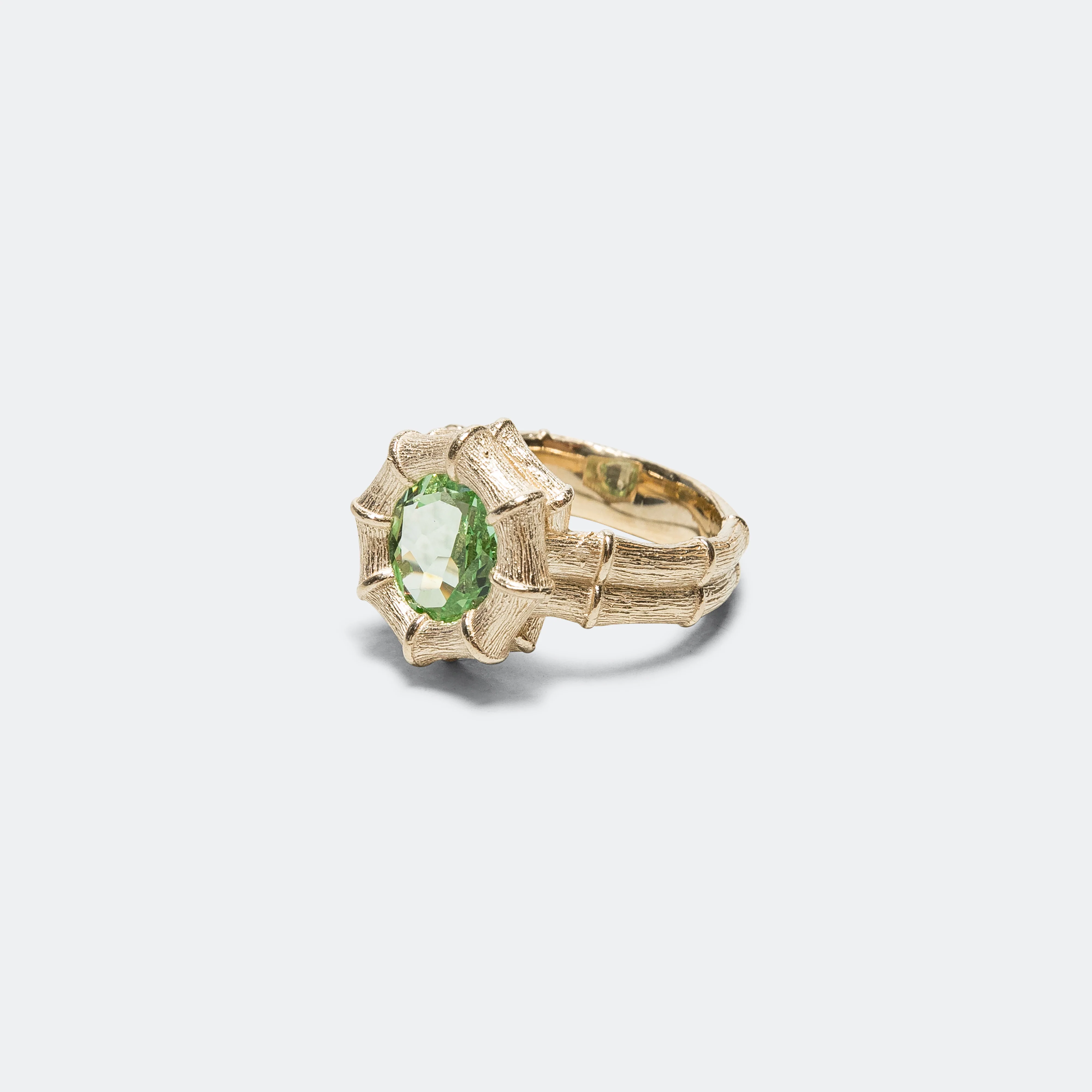 Bamboo Ring - Green/9K Gold - Image 4