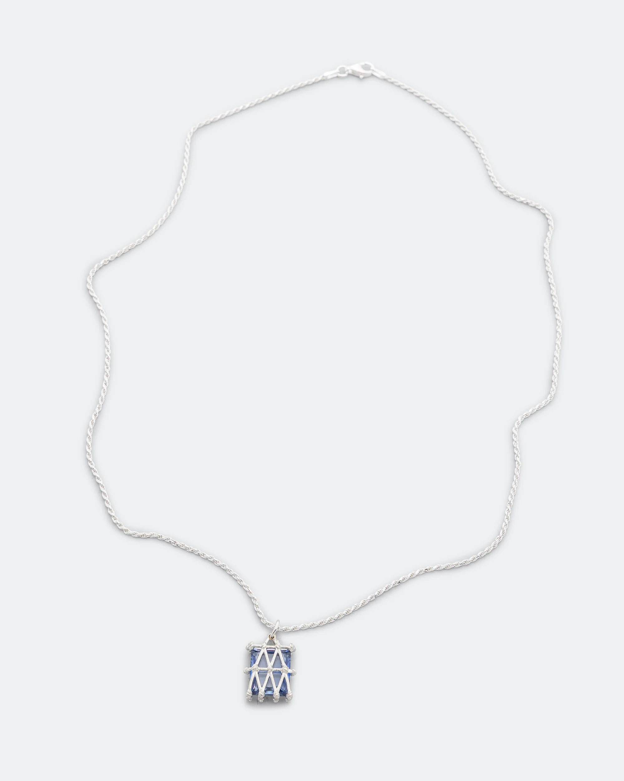 Basket Pendant (Blue) - 925 Silver