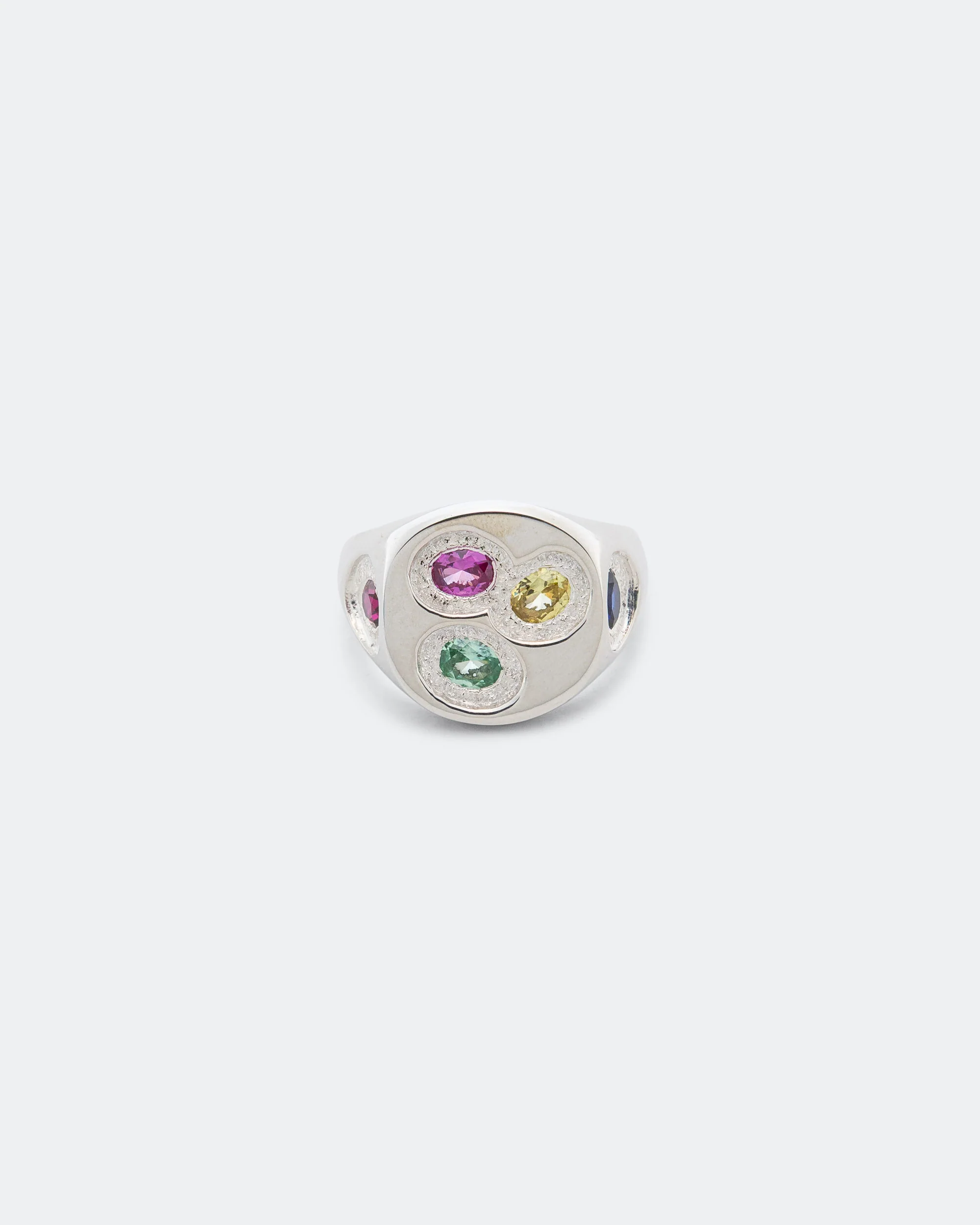 Oval Chloroplast Signet (Multi) - 925 Silver