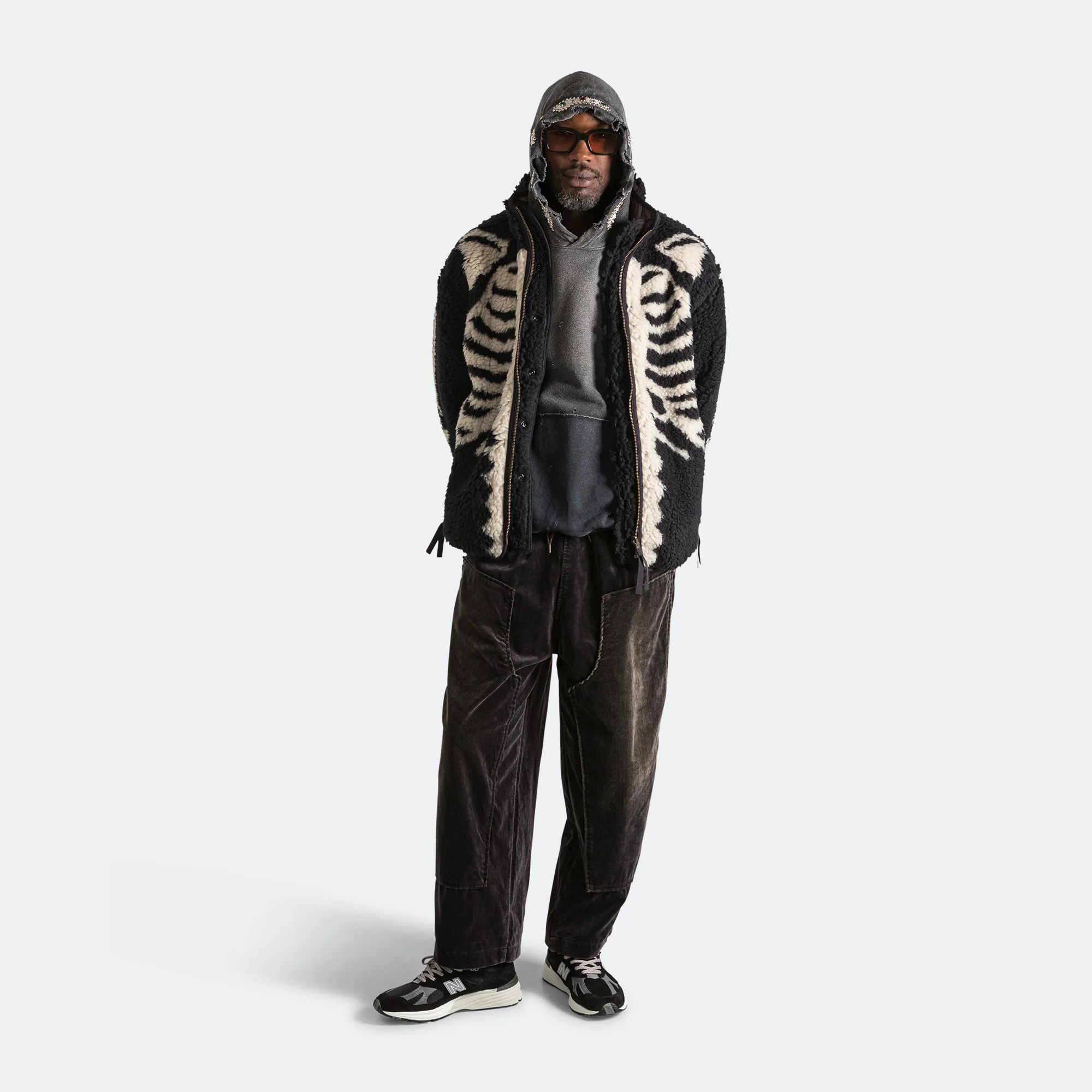 BONE Boa Fleece Reversible Blouson - Black - Image 10
