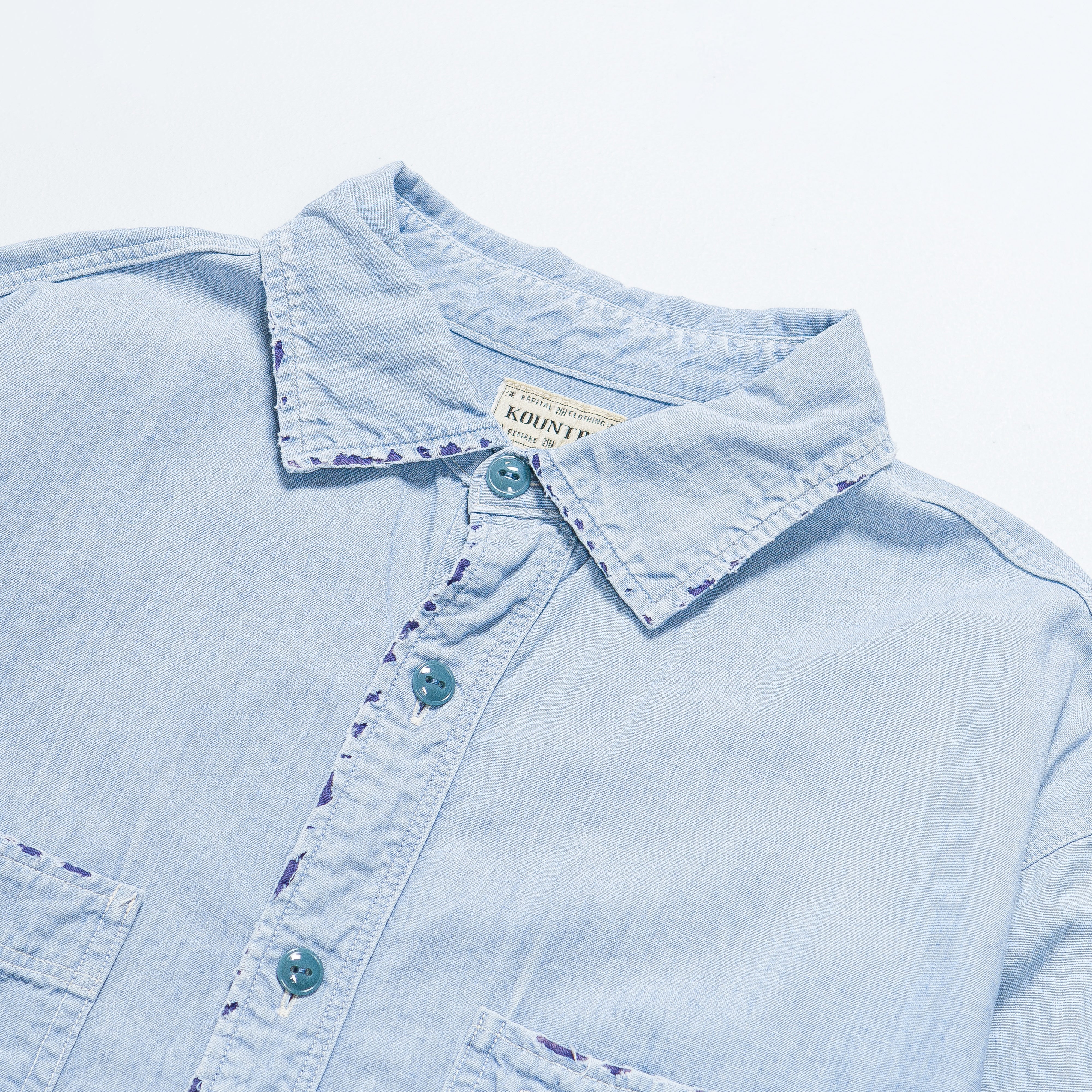 Chambray KOUNTRY Work Shirt (RAIN BANDANA Remake) - Sax - Image 3