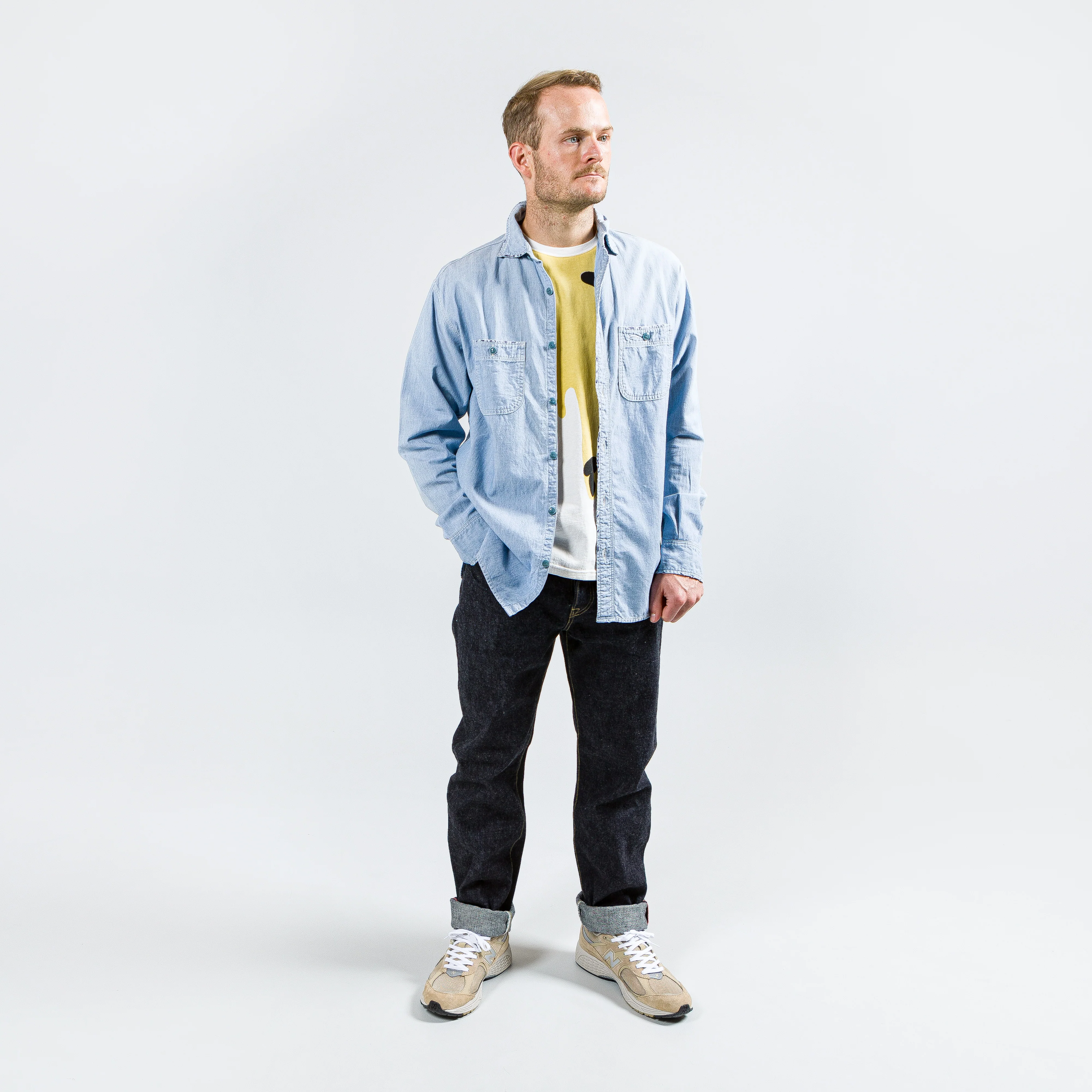 Chambray KOUNTRY Work Shirt (RAIN BANDANA Remake) - Sax - Image 7