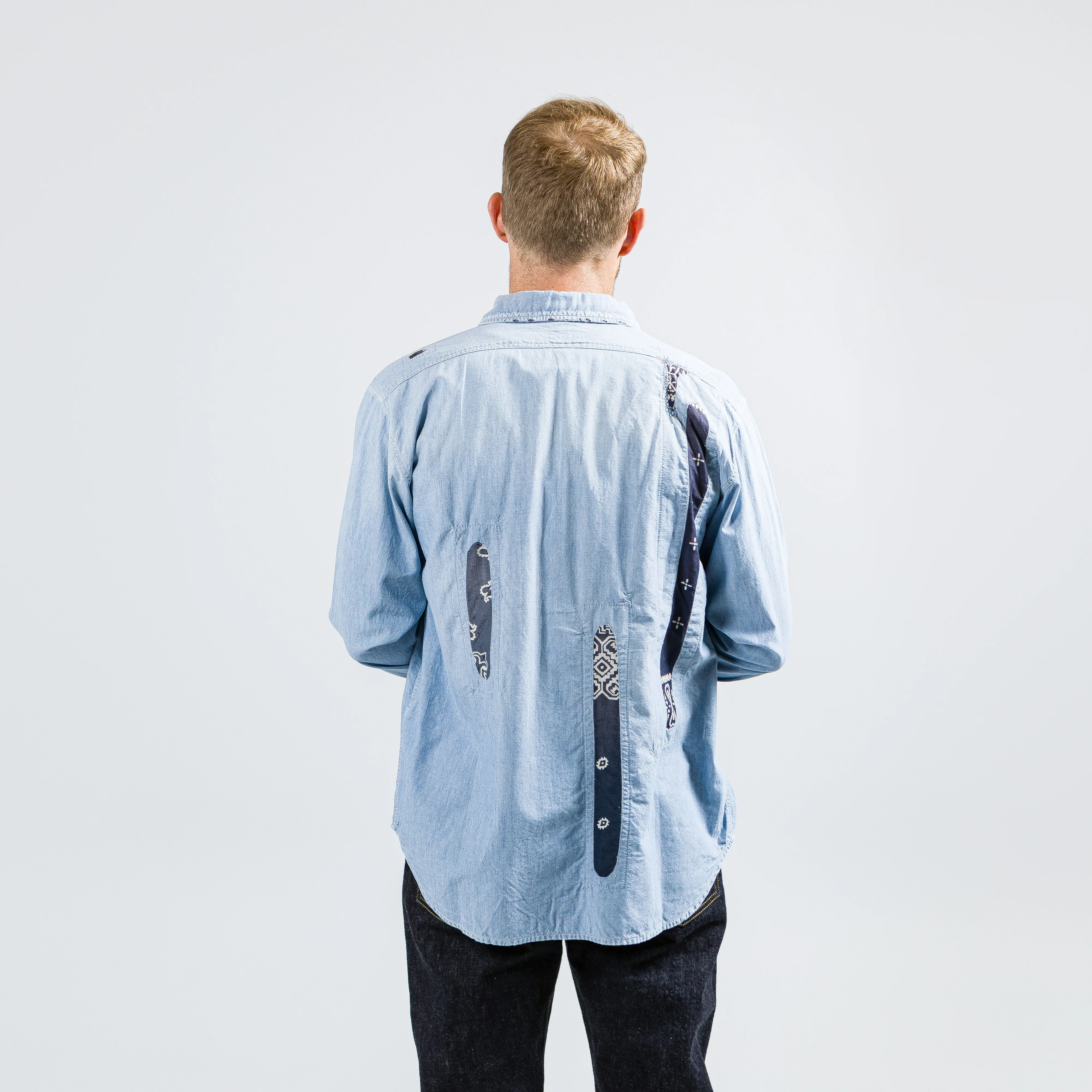 Chambray KOUNTRY Work Shirt (RAIN BANDANA Remake) - Sax - Image 8