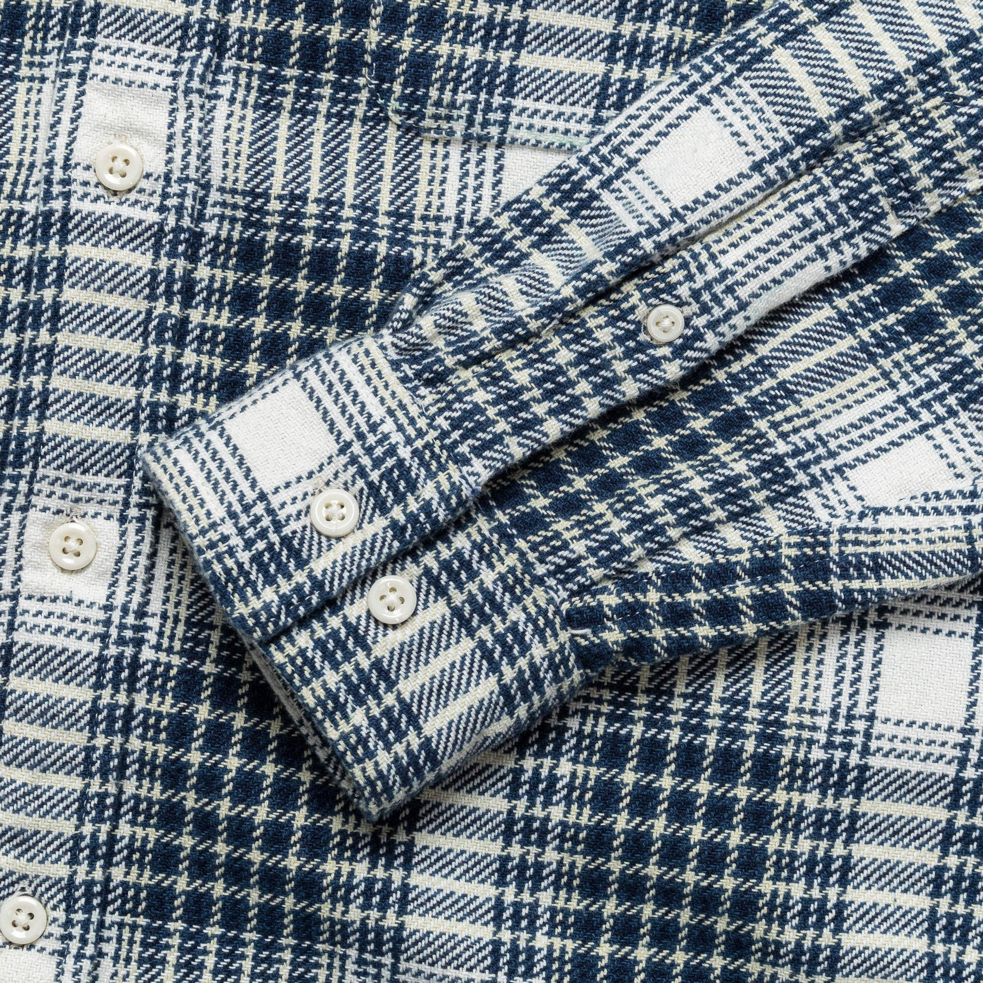 Classic Plaid Work Shirt - Beige Check - Image 5