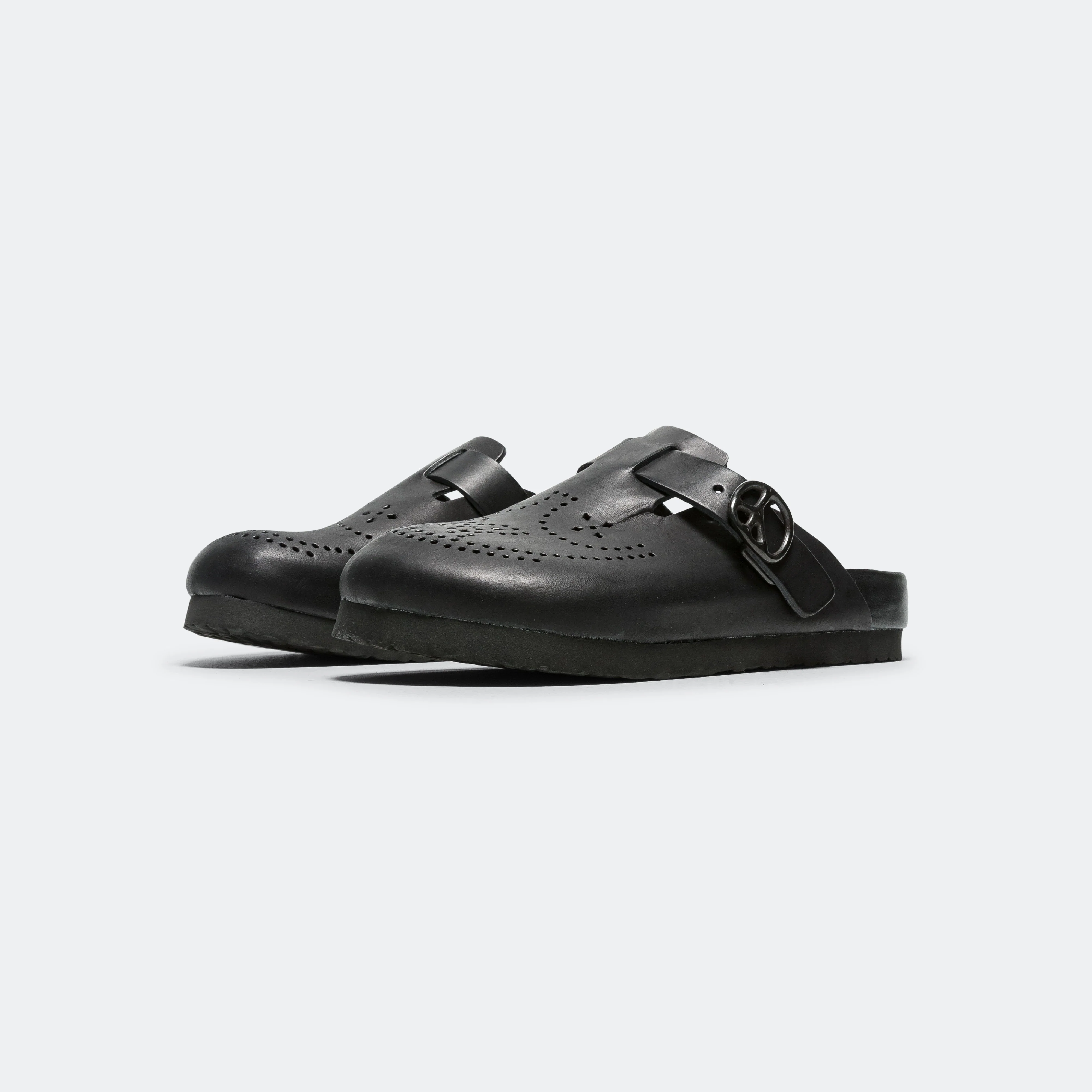 Clog Sandal - Black Cowhide Leather - Image 2