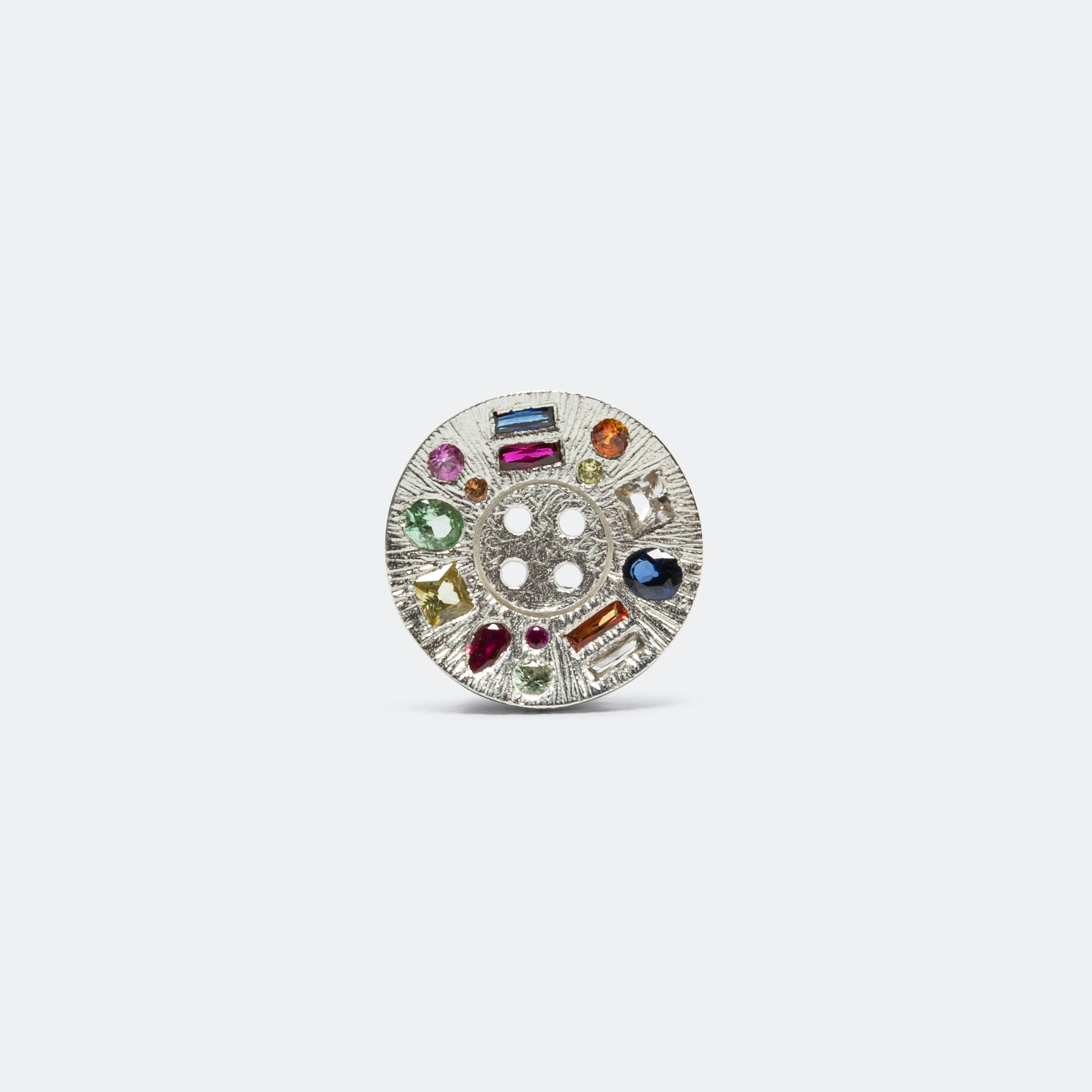 Cottage Garden Button (Multi) - 925 Silver